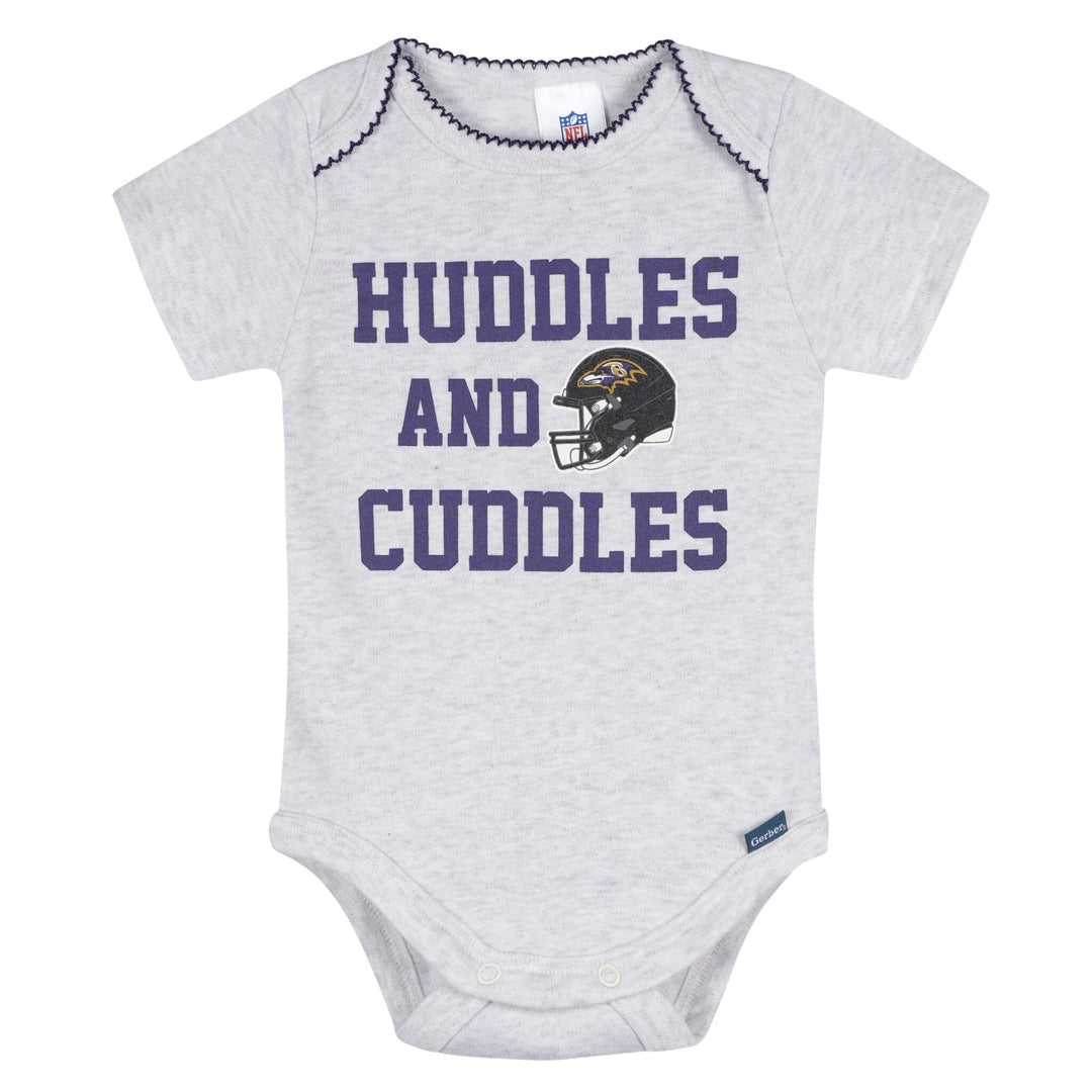 3-Pack Baby Girls Baltimore Ravens Bodysuit Set Onesies Bodysuits NFL 