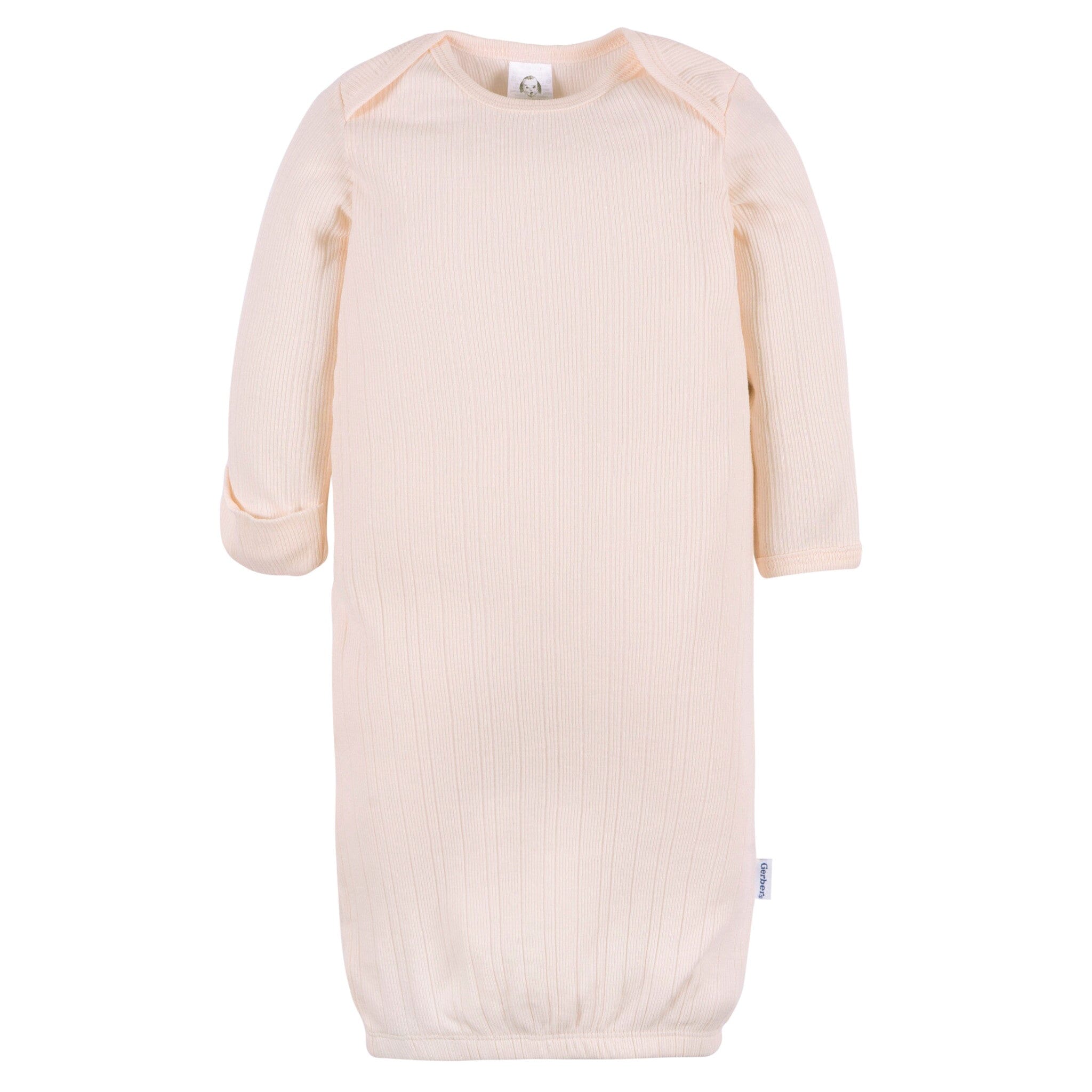 3-Pack Baby Girls Rosewater/Taupe Dot/Orchid Hus Lap Shoulder Gowns Sleepwear Gerber® 