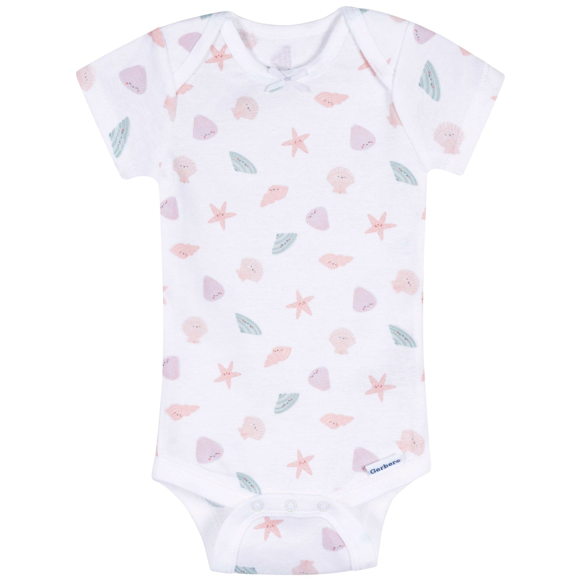 3-Pack Baby Girls She Sells Sea Shells Short Sleeve Onesies® Bodysuits Onesies Bodysuits Gerber® 