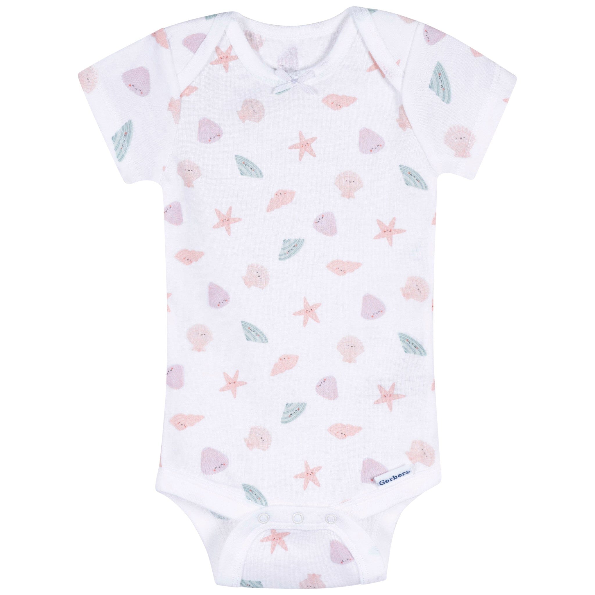 3-Pack Baby Girls She Sells Sea Shells Short Sleeve Onesies® Bodysuits Onesies Bodysuits Gerber® 