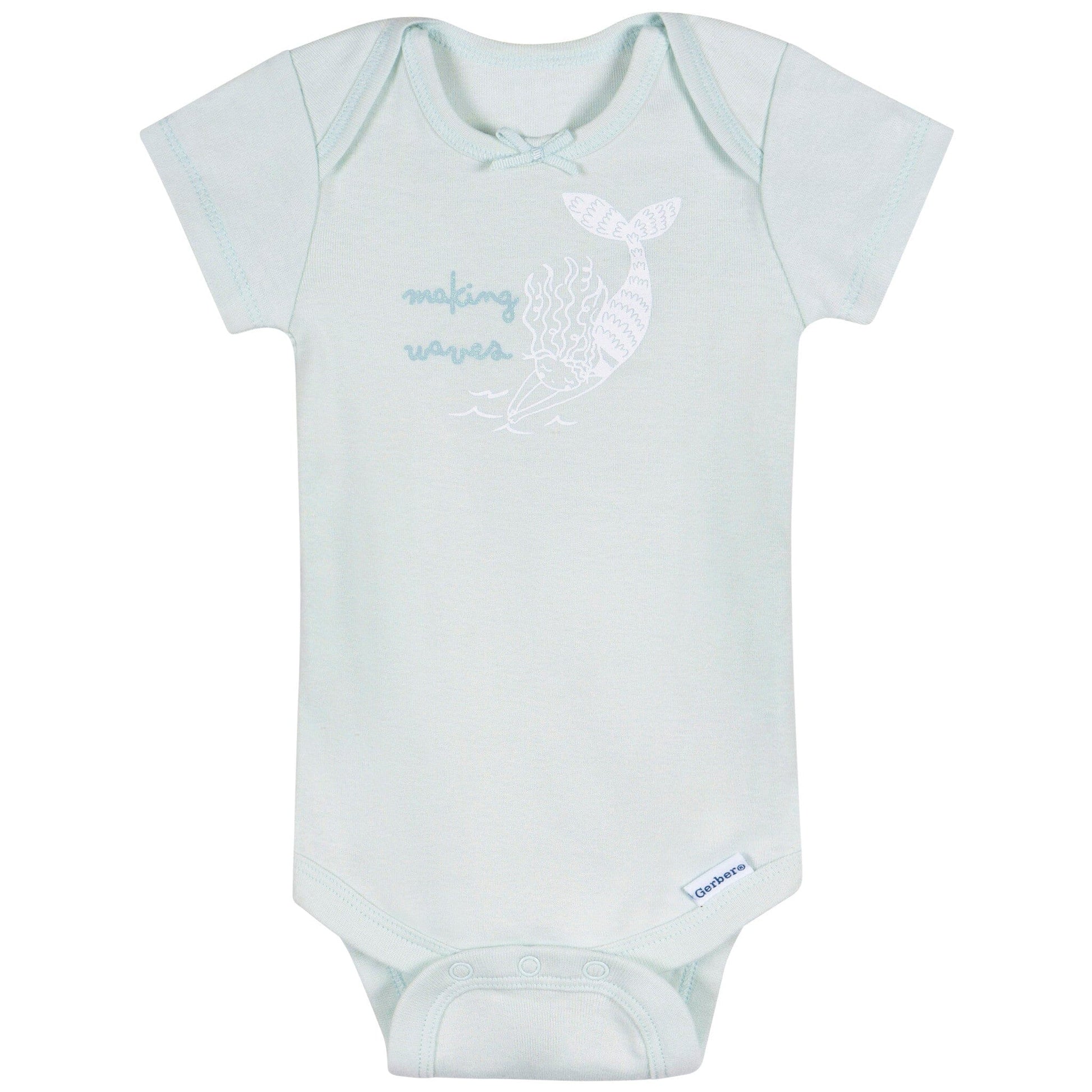 3-Pack Baby Girls She Sells Sea Shells Short Sleeve Onesies® Bodysuits Onesies Bodysuits Gerber® 