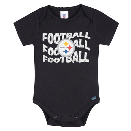 3-Pack Baby Girls Pittsburgh Steelers Short Sleeve Bodysuits