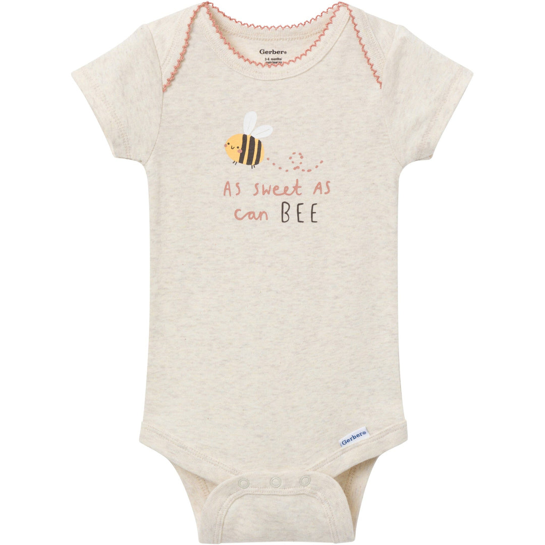 3-Pack Baby Girls Sweet Little Bee Short Sleeve Onesies® Bodysuits