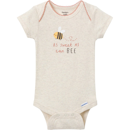 3-Pack Baby Girls Sweet Little Bee Short Sleeve Onesies® Bodysuits