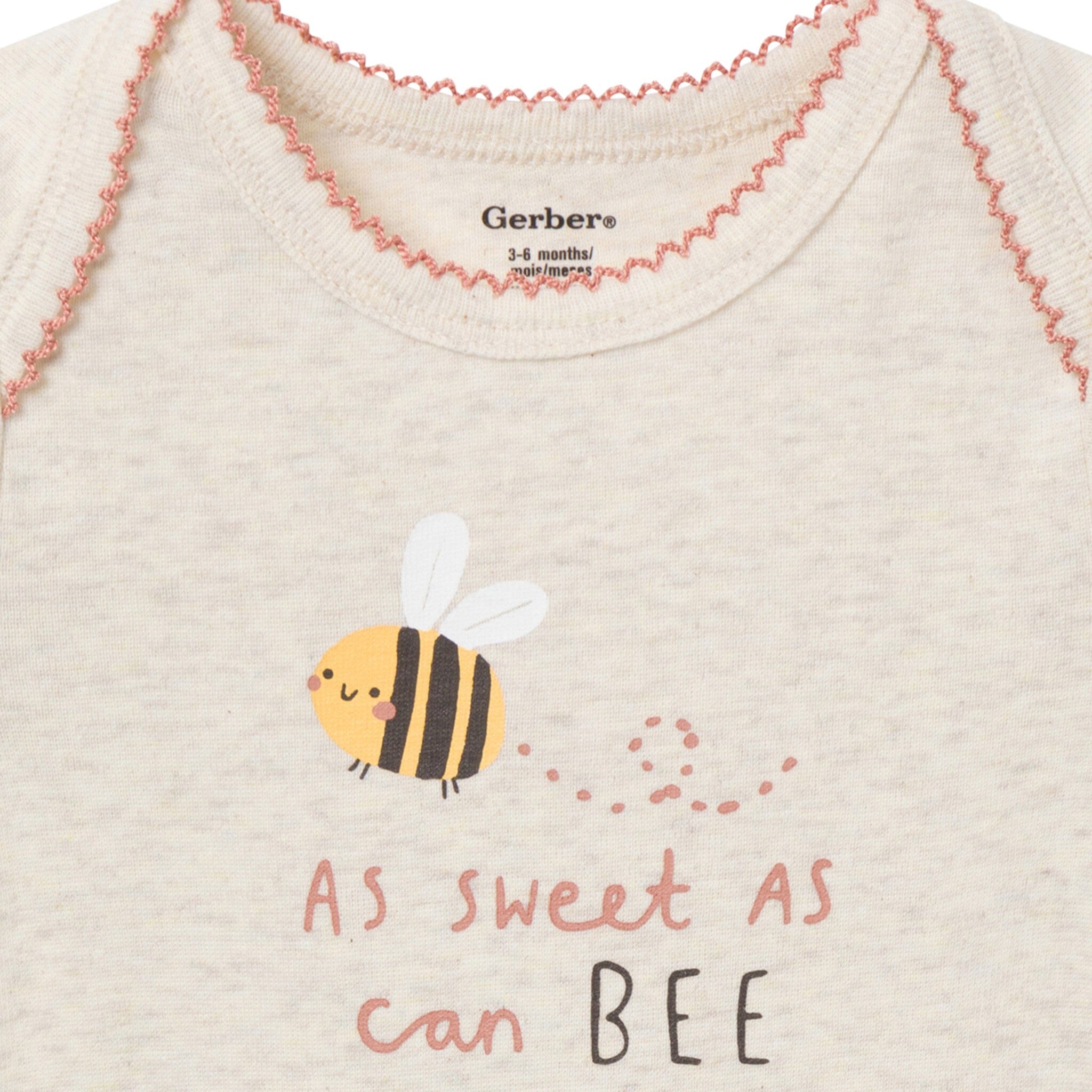 3-Pack Baby Girls Sweet Little Bee Short Sleeve Onesies® Bodysuits Onesies Bodysuits Gerber® 