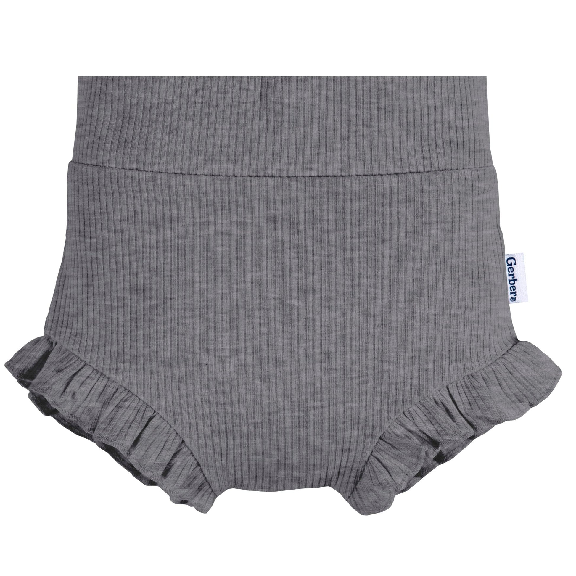 3-Pack Baby Girls White/Grey Heather/Black Bubble Short
