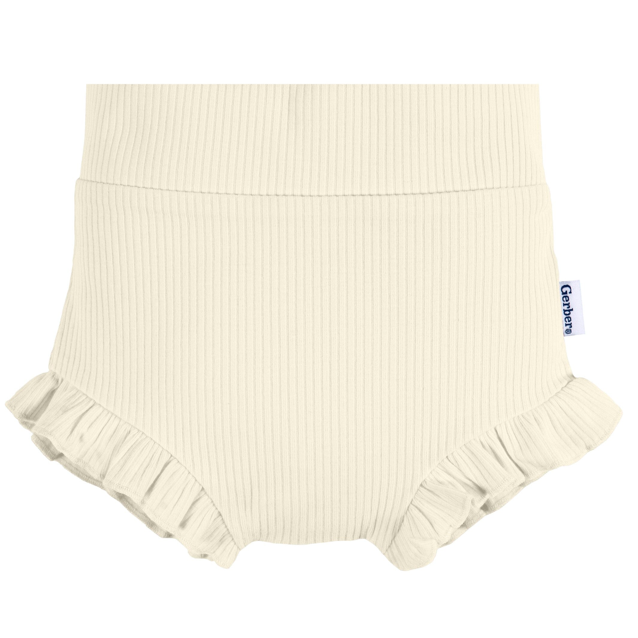 3-Pack Baby Girls White/Grey Heather/Black Bubble Short