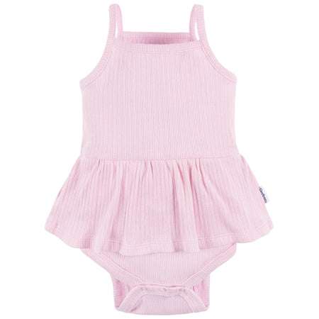 3-Pack Baby Girls Purple, Oatmeal, & Peach Sleeveless Skirted Onesies® Bodysuits