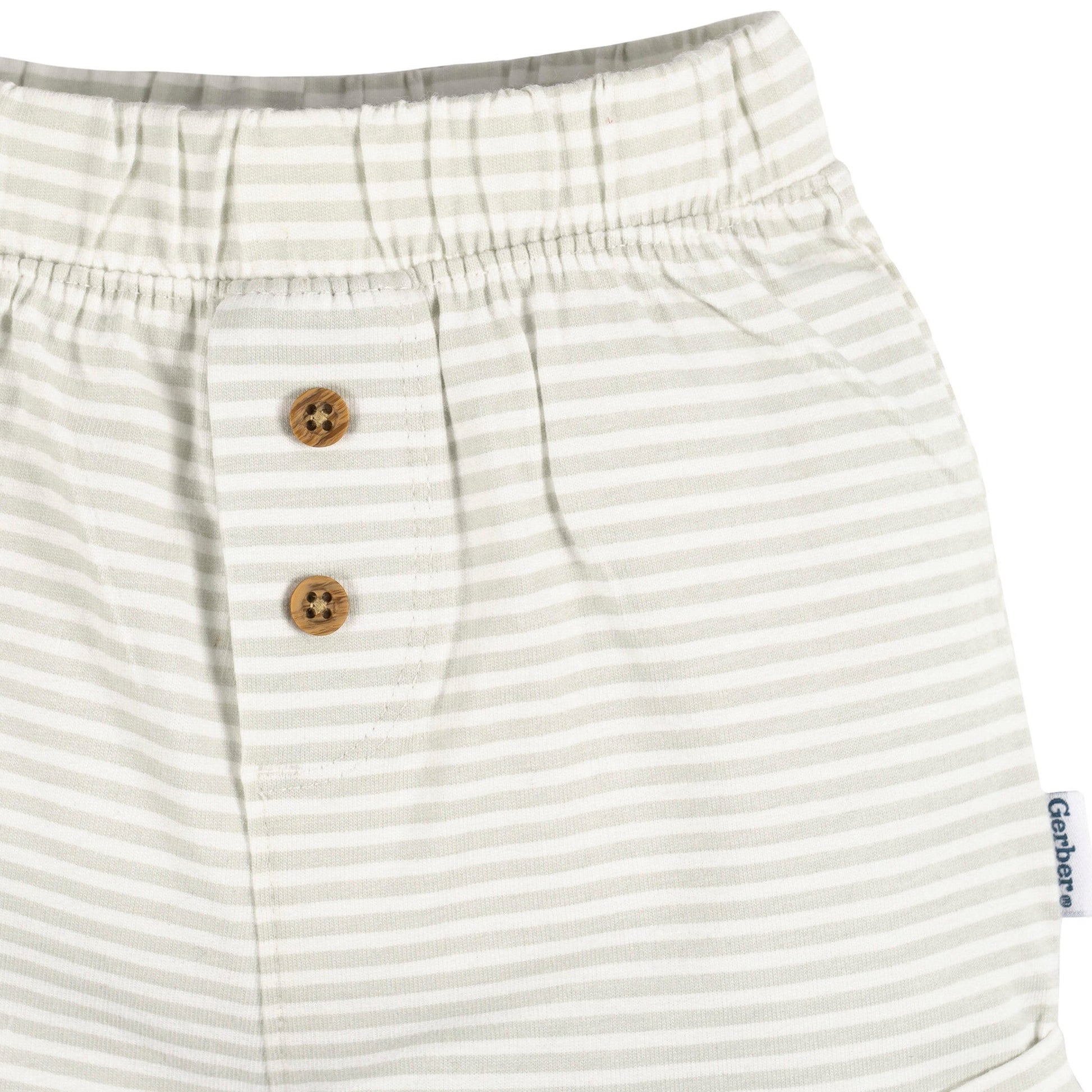3-Pack Baby Neutral Black/Dk Grey Heather/Stripe Knit Short