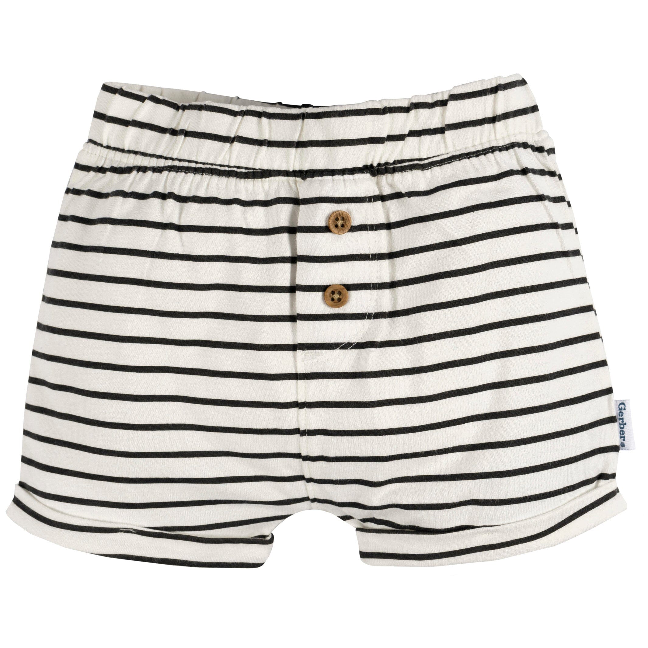 3-Pack Baby Neutral Green/Lt Grey Heather/Stripe Knit Short
