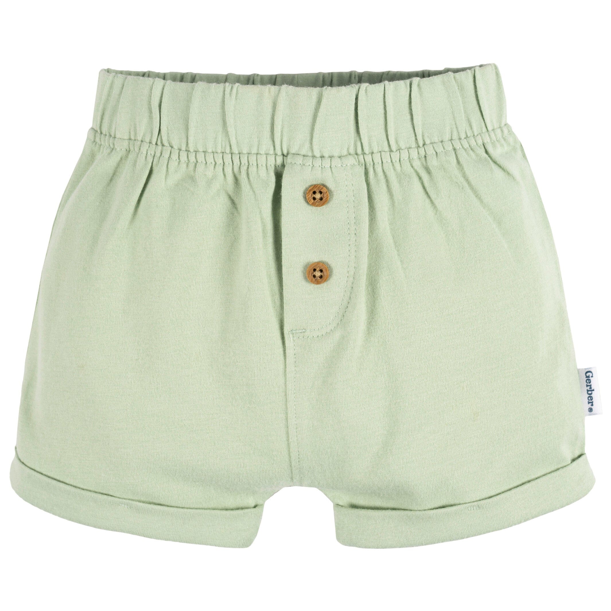 3-Pack Baby Neutral Green/Lt Grey Heather/Stripe Knit Short