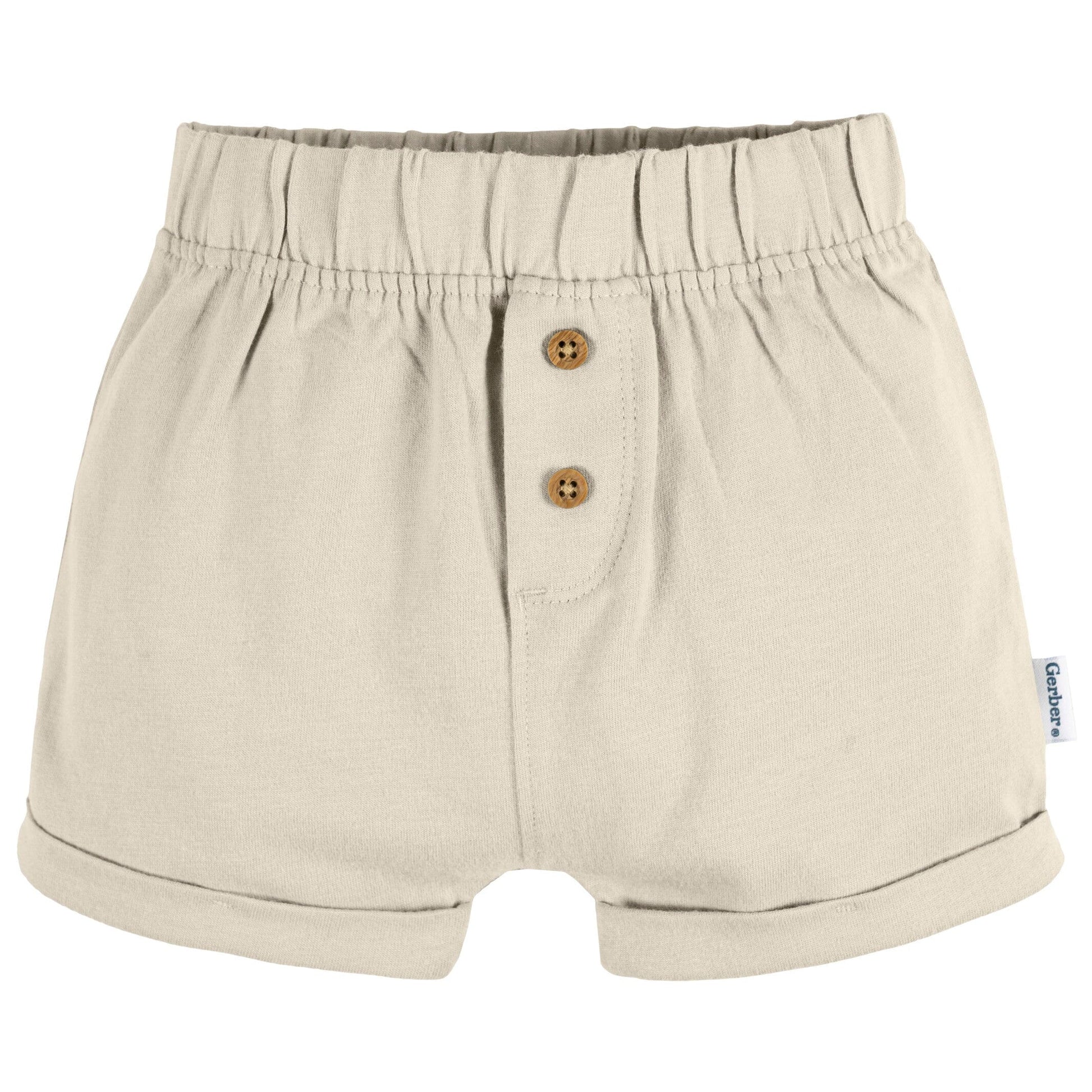 3-Pack Baby Neutral Grey/Tan/Stripe Knit Short