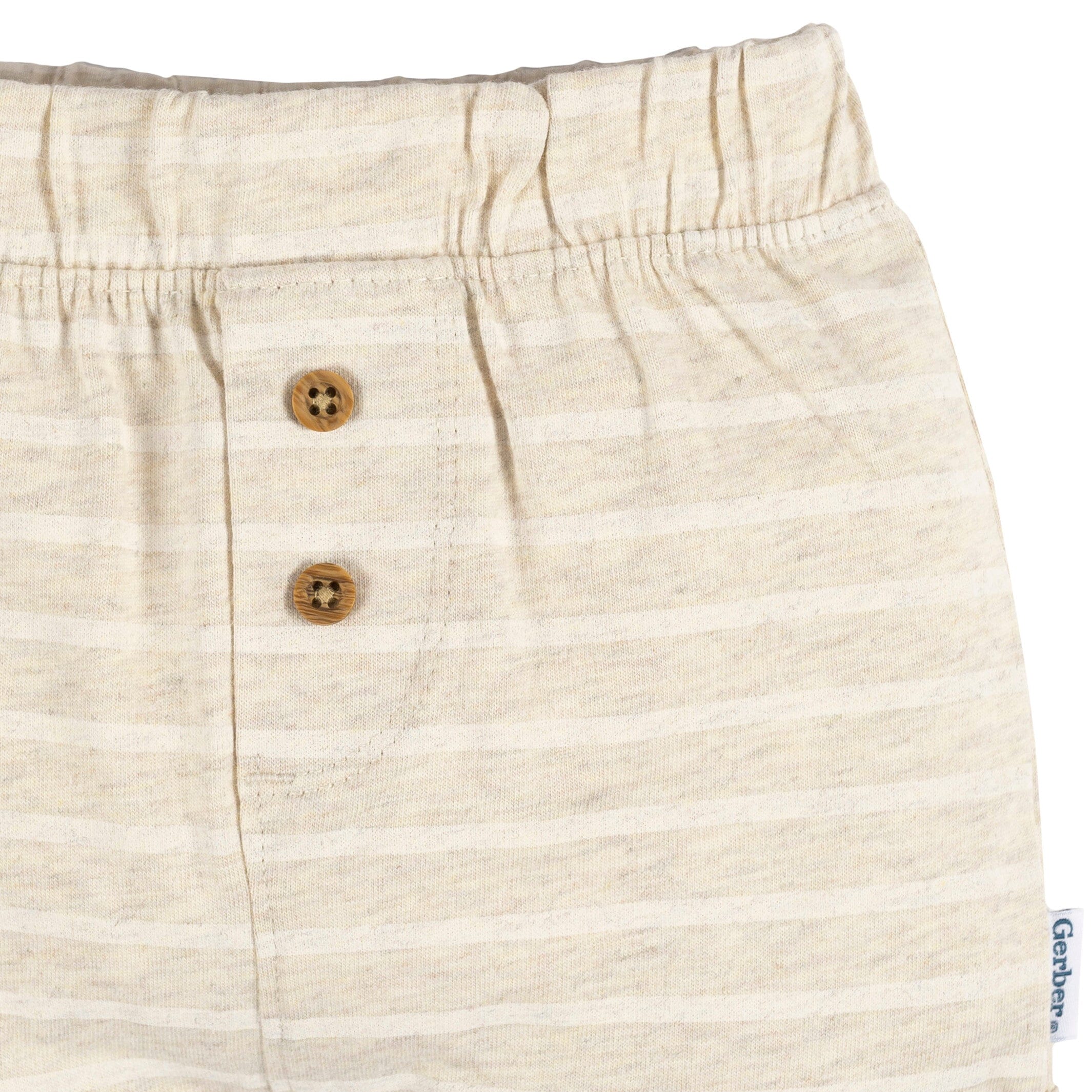 3-Pack Baby Neutral Grey/Tan/Stripe Knit Short