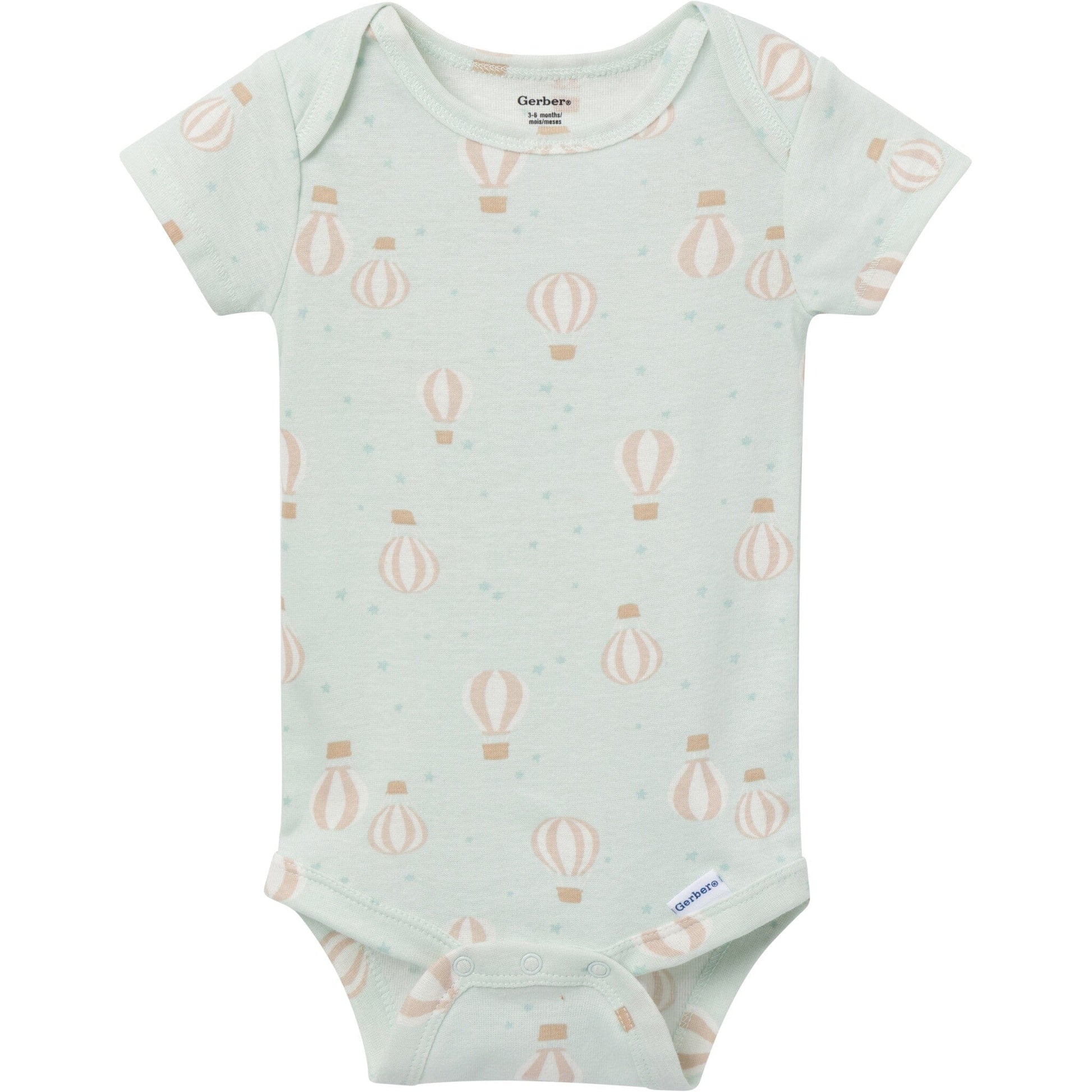 3-Pack Baby Neutral Hot Air Balloon Adventure Short Sleeve Onesies® Bodysuits Onesies Bodysuits Gerber® 