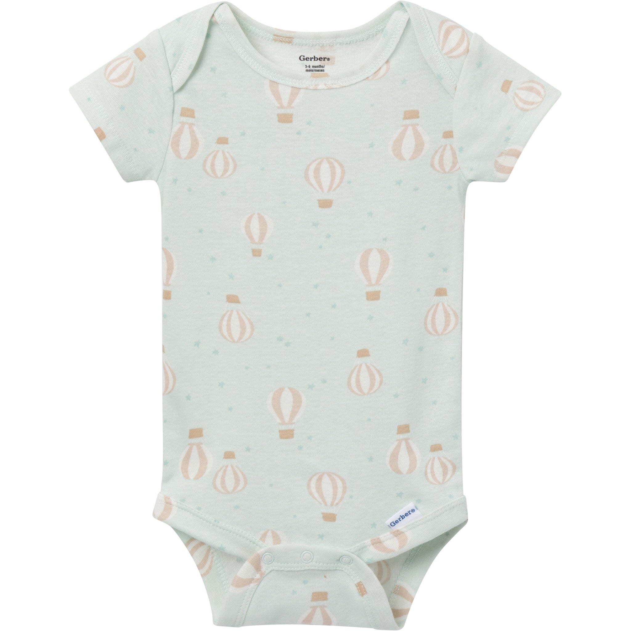 3-Pack Baby Neutral Hot Air Balloon Adventure Short Sleeve Onesies® Bodysuits Onesies Bodysuits Gerber® 