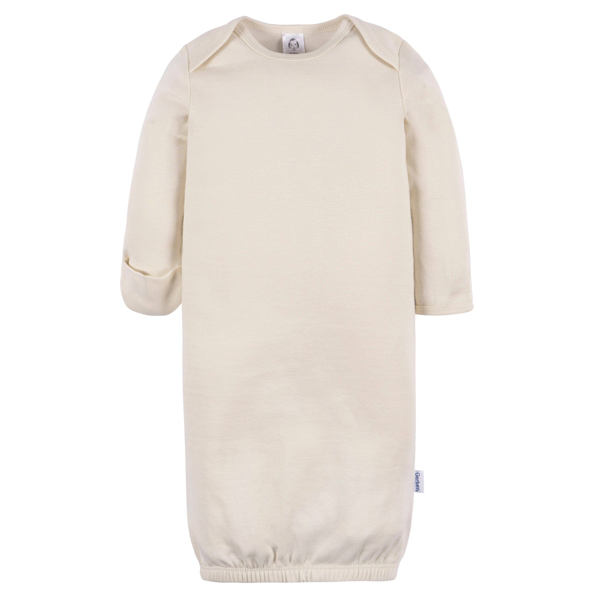 3-Pack Baby Neutral It Grey Heather/Birch/Peyote Lap Shoulder Gowns Sleepwear Gerber® 