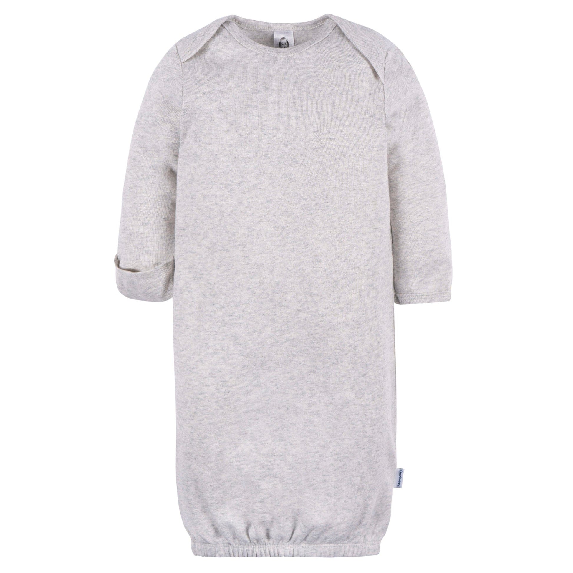 3-Pack Baby Neutral It Grey Heather/Birch/Peyote Lap Shoulder Gowns Sleepwear Gerber® 