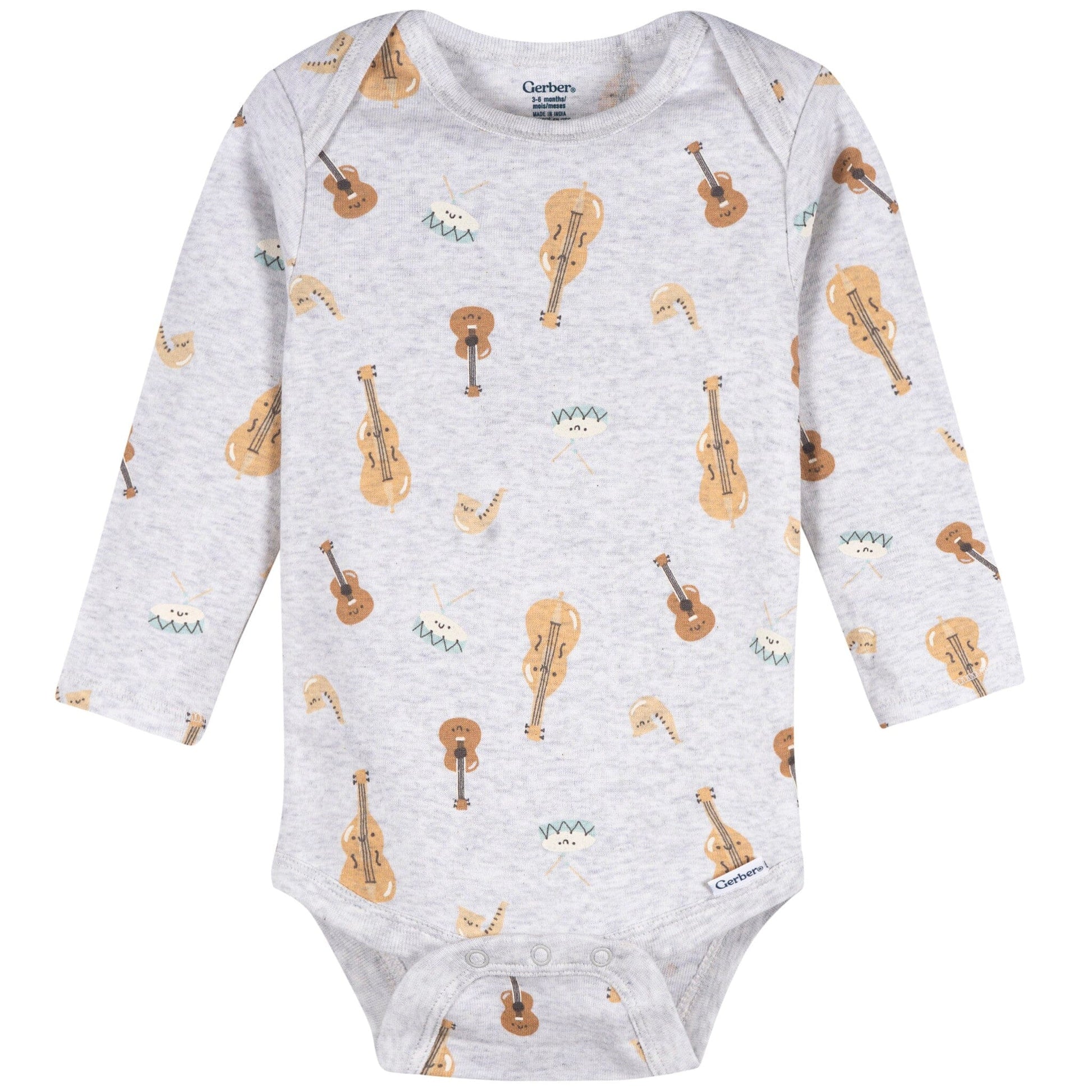 3-Pack Baby Neutral Little Melody Long Sleeve Onesies® Bodysuits Onesies Bodysuits Gerber® 