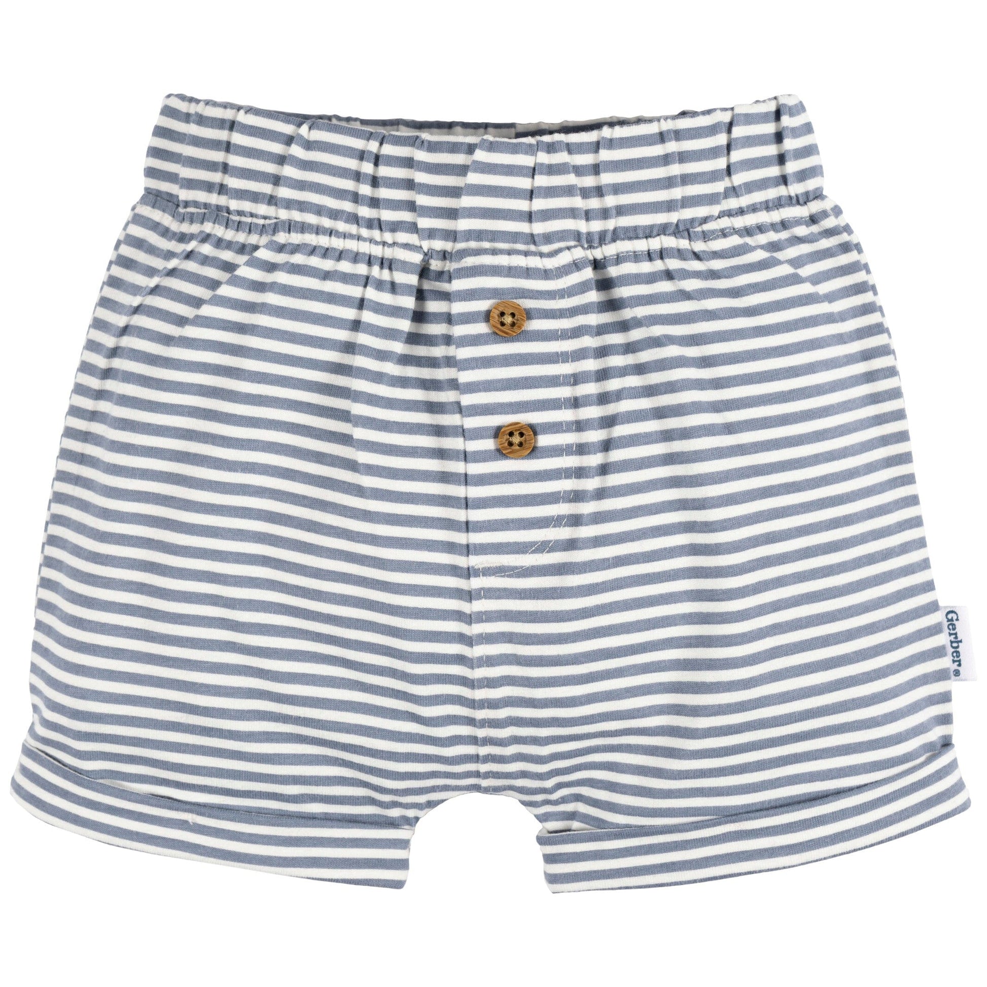 3-Pack Baby Neutral Navy/Oatmeal/Stripe Knit Short