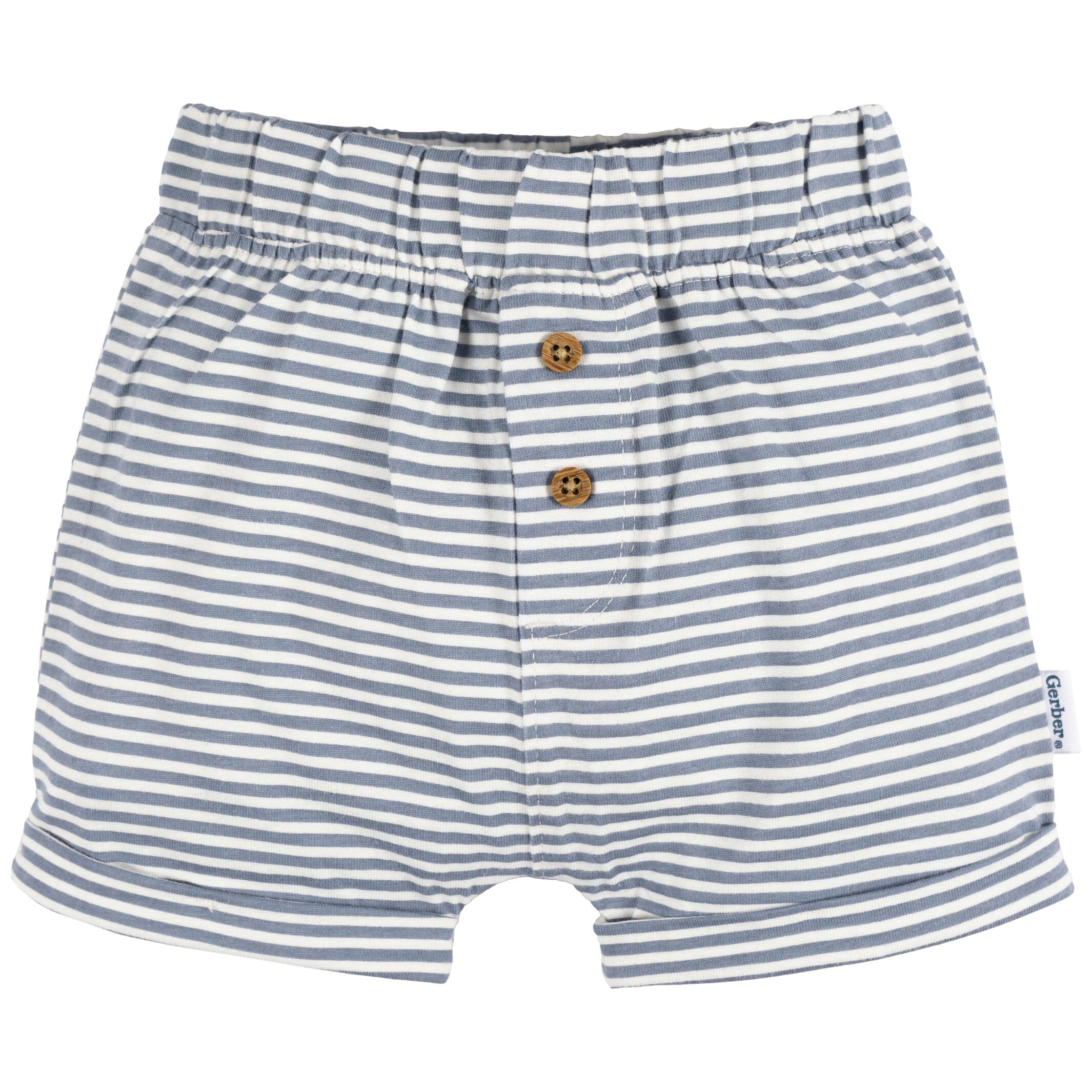 3-Pack Baby Neutral Navy/Oatmeal/Stripe Knit Short