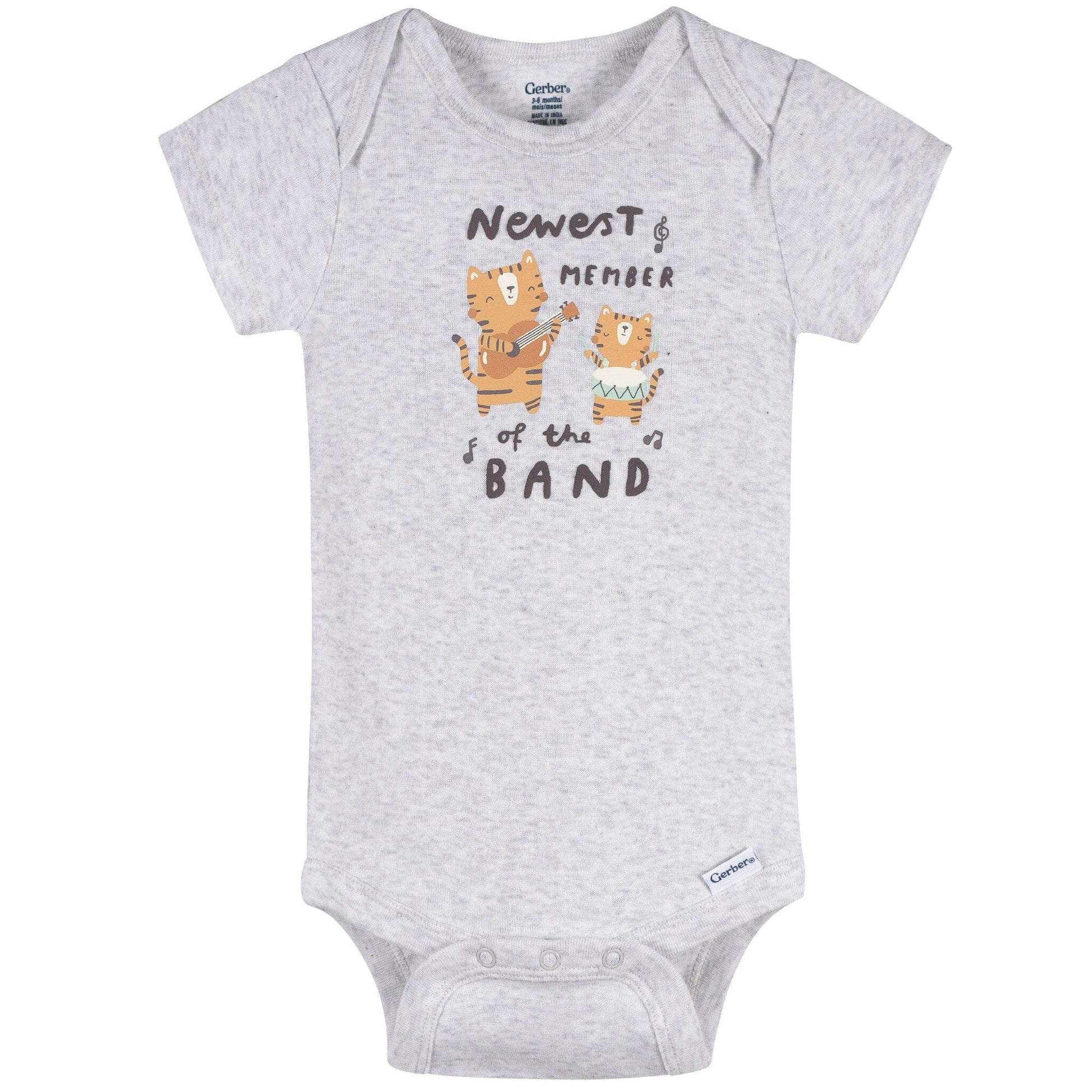 3-Pack Baby Neutral Newest Band Member Short Sleeve Onesies® Bodysuits Onesies Bodysuits Gerber® 