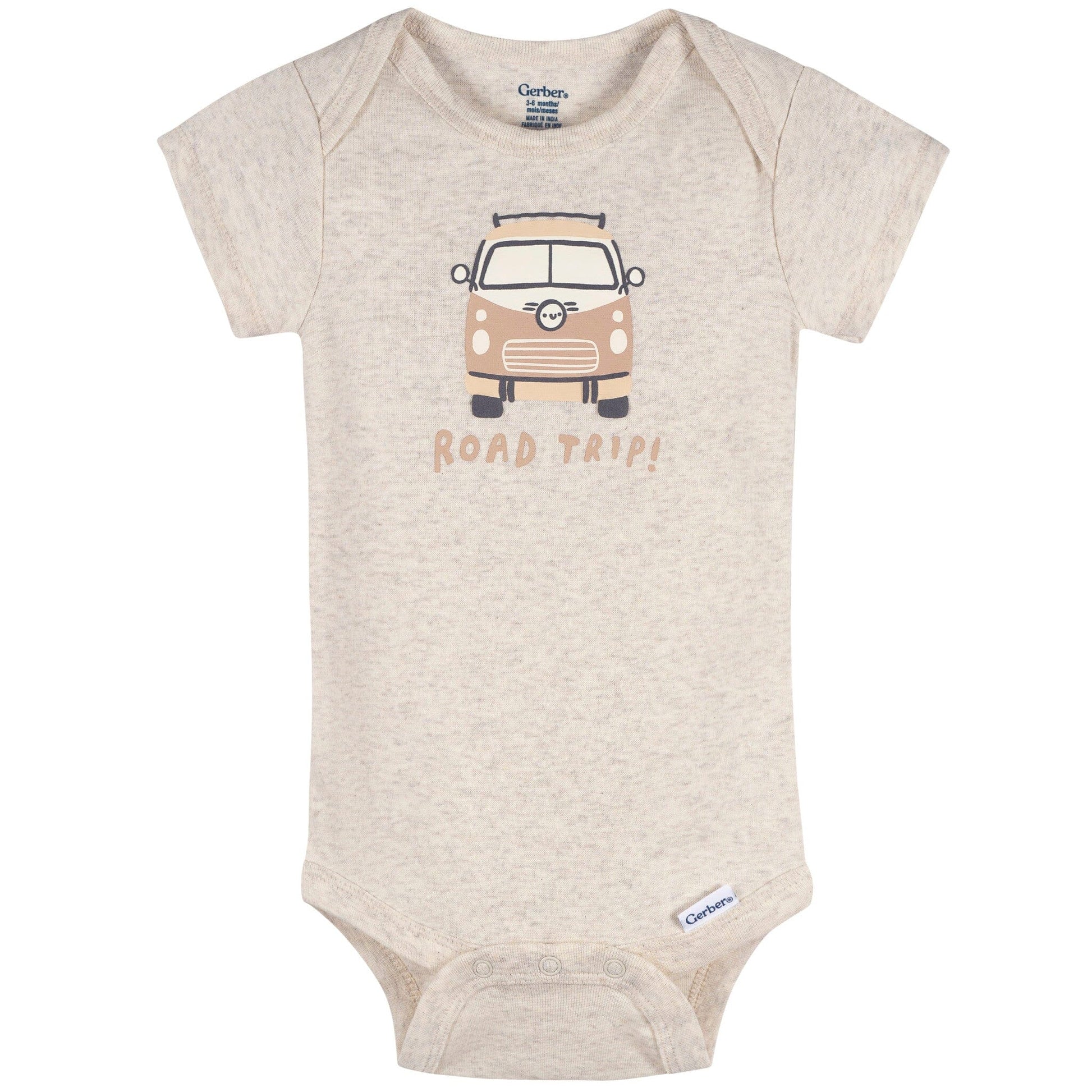 3-Pack Baby Neutral Road Trip Short Sleeve Onesies® Bodysuits Onesies Bodysuits Gerber® 