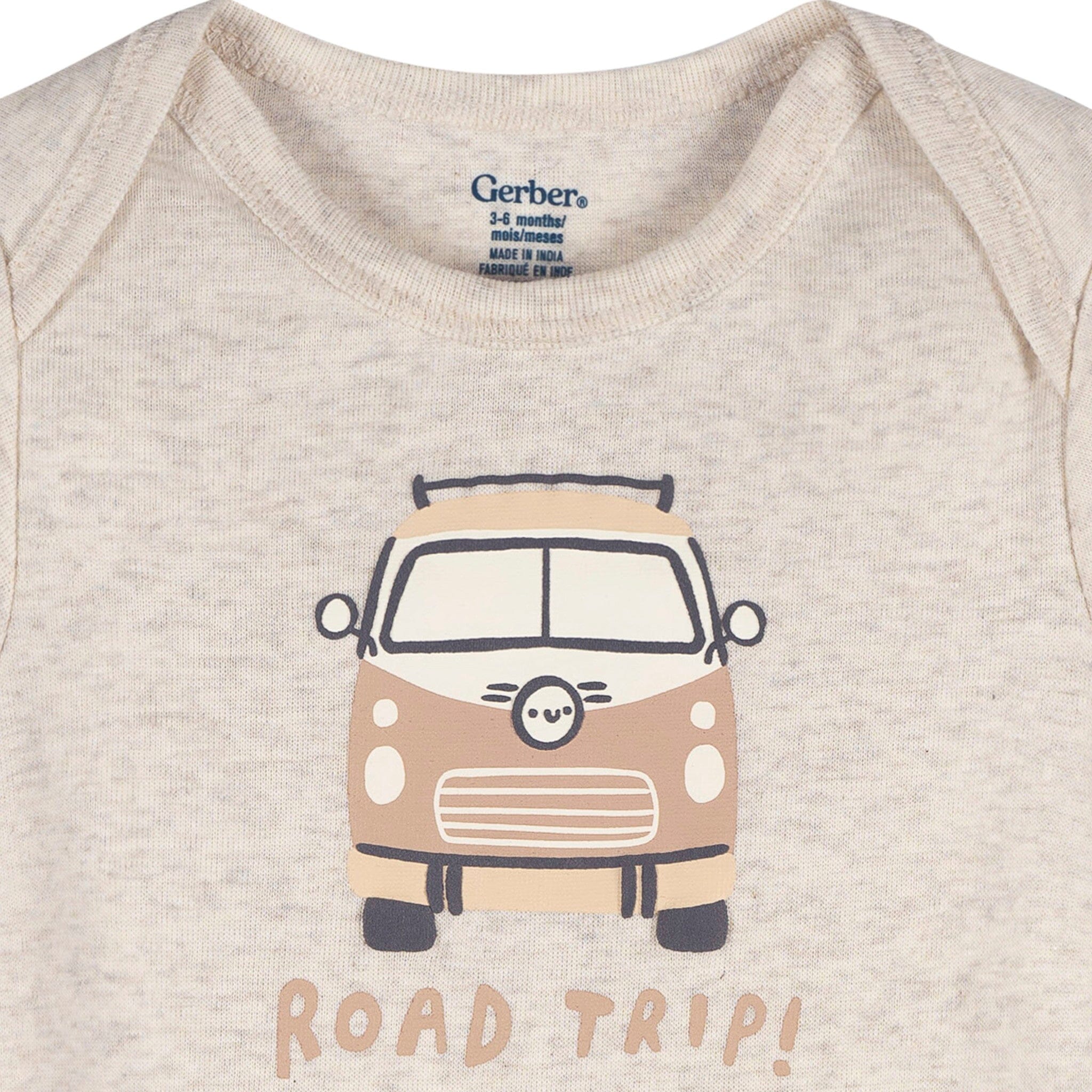 3-Pack Baby Neutral Road Trip Short Sleeve Onesies® Bodysuits Onesies Bodysuits Gerber® 
