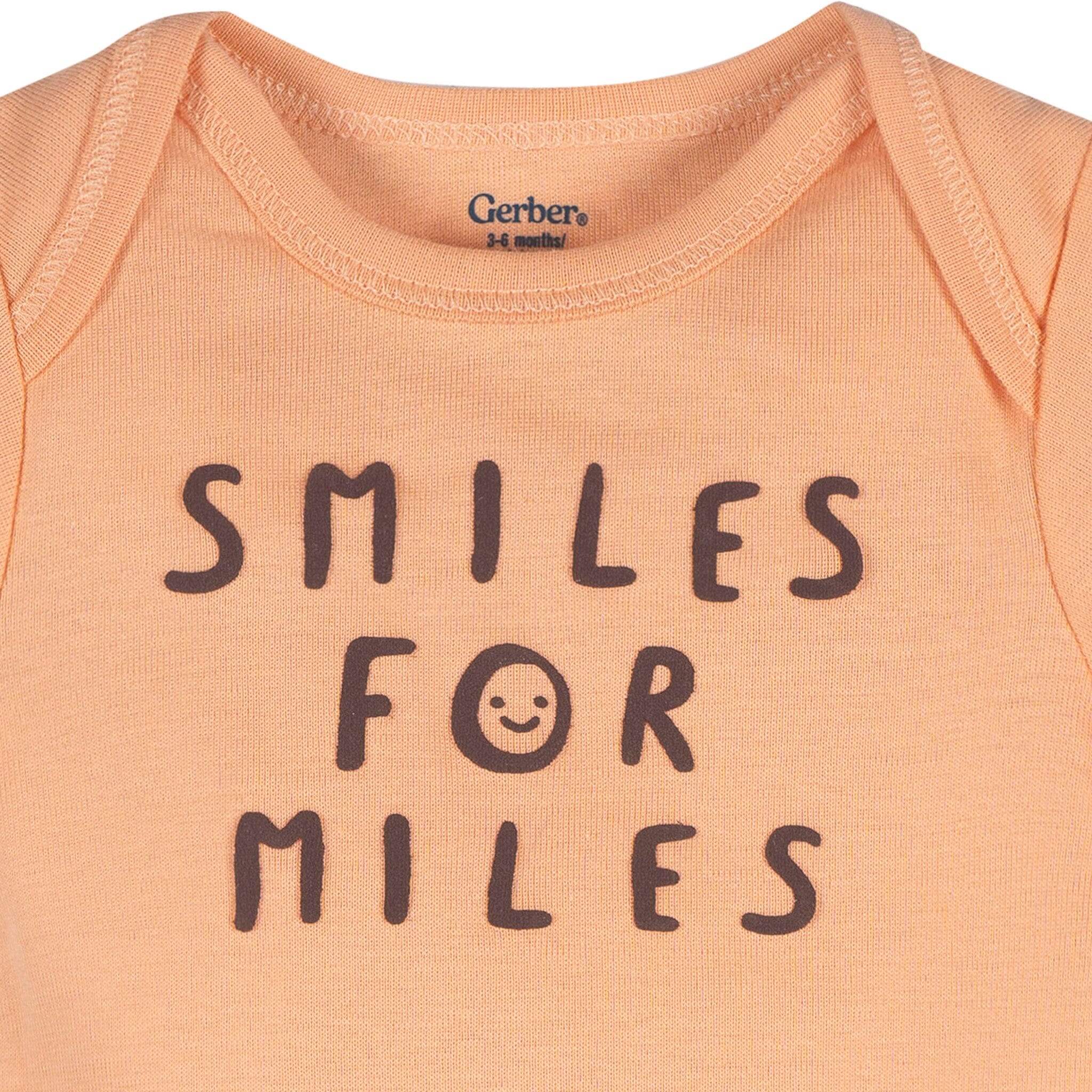 3-Pack Baby Neutral Smiles For Miles Short Sleeve Onesies® Bodysuits Onesies Bodysuits Gerber® 