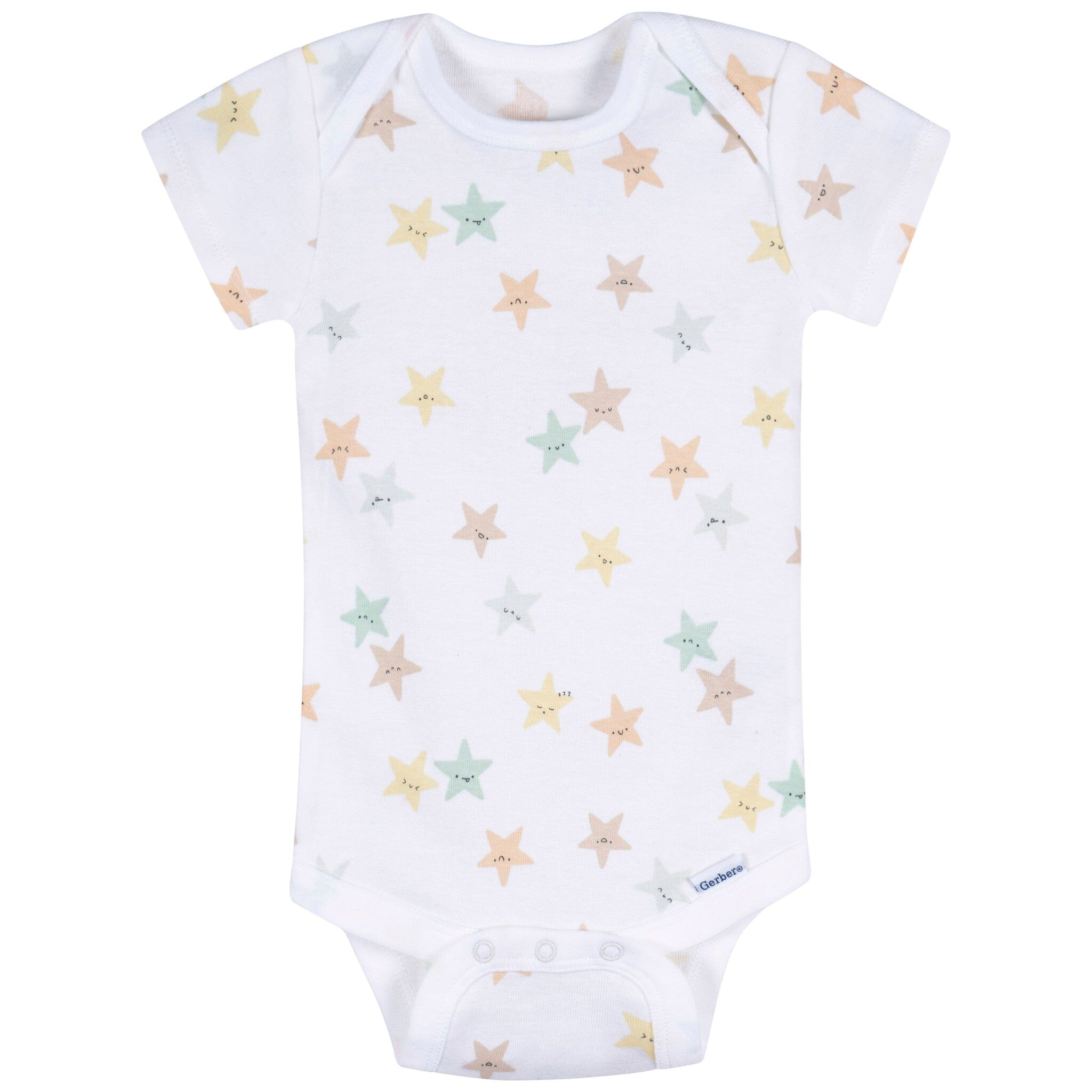 3-Pack Baby Neutral Starry Smiles Short Sleeve Onesies® Bodysuits Onesies Bodysuits Gerber® 