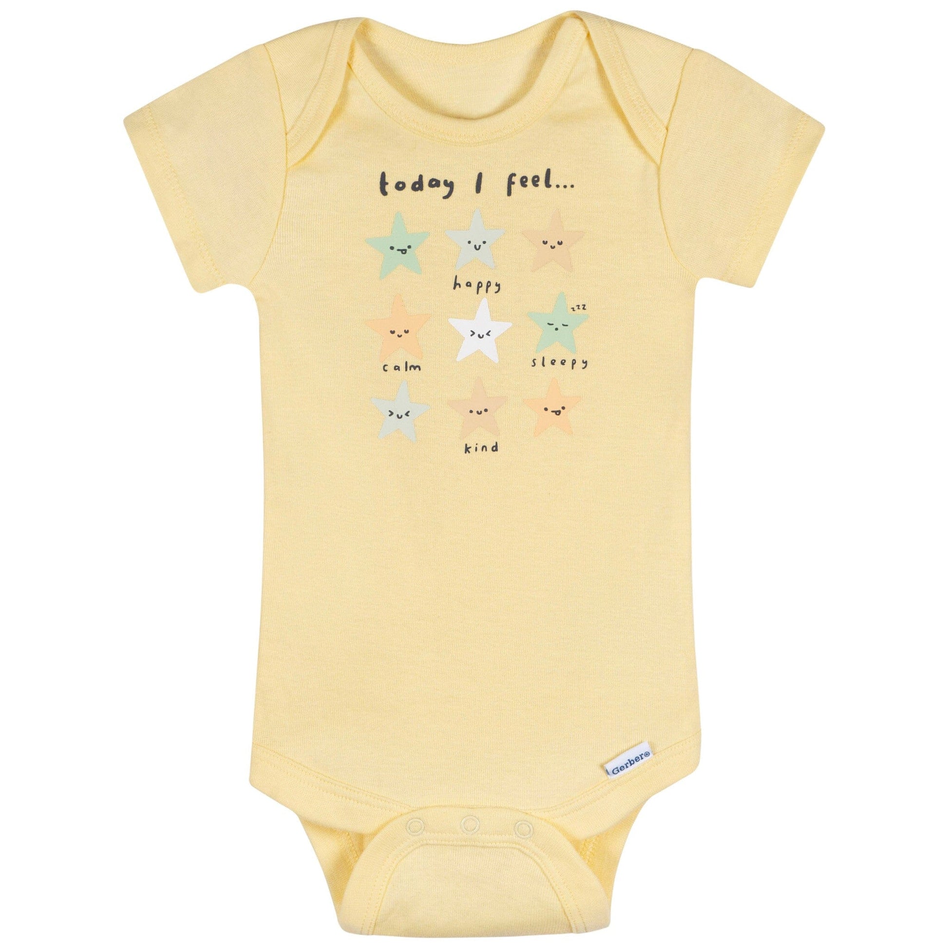 3-Pack Baby Neutral Starry Smiles Short Sleeve Onesies® Bodysuits Onesies Bodysuits Gerber® 