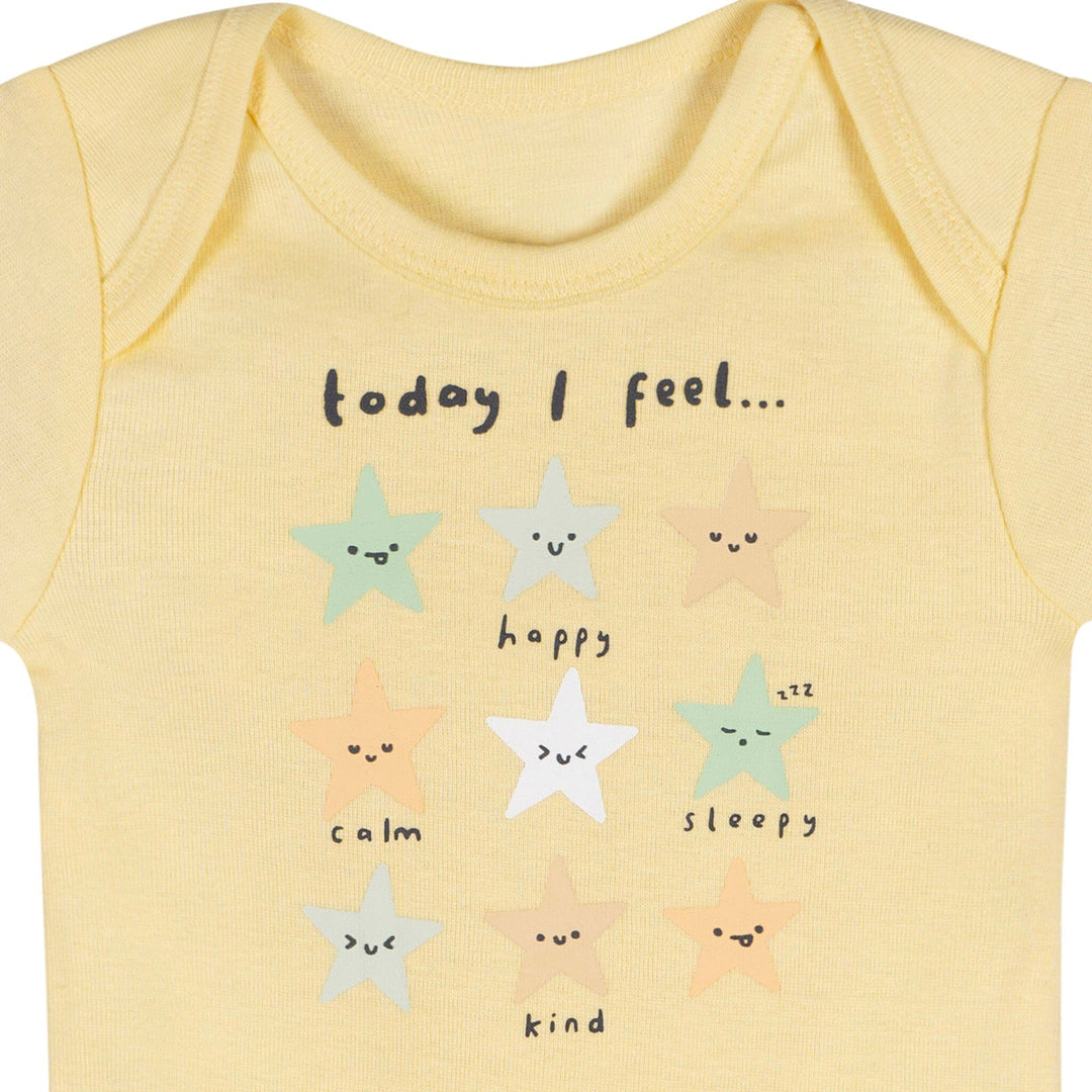3-Pack Baby Neutral Starry Smiles Short Sleeve Onesies® Bodysuits