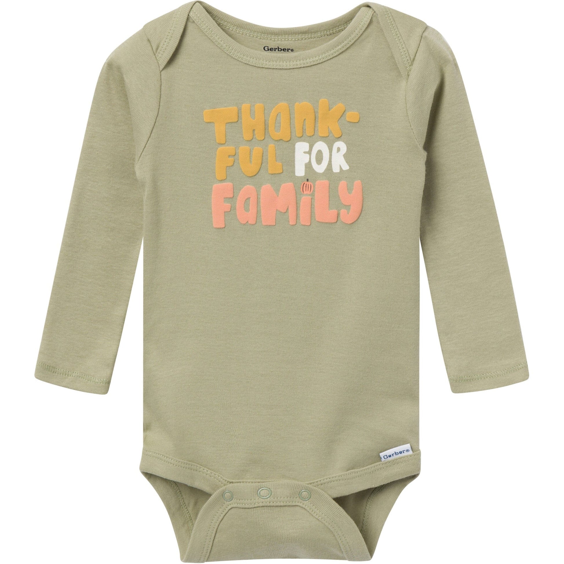 3-Pack Baby Neutral Thankful Long Sleeve Onesies® Bodysuits Onesies Bodysuits Gerber® 