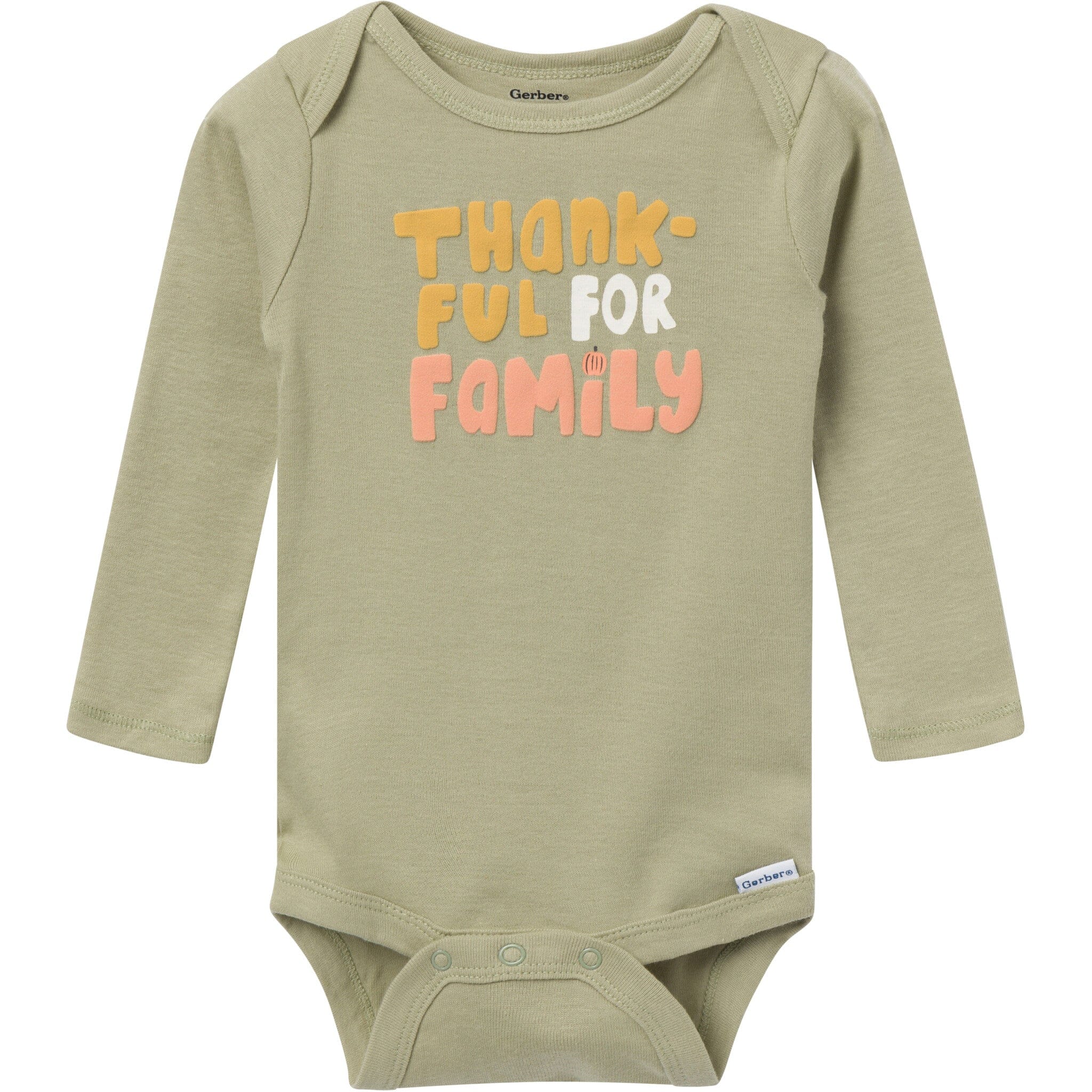 3-Pack Baby Neutral Thankful Long Sleeve Onesies® Bodysuits Onesies Bodysuits Gerber® 