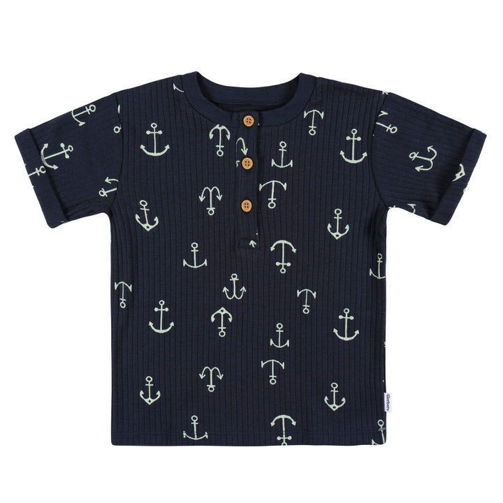 3-Pack Infant and Toddler Boys Anchor Henley T-Shirts
