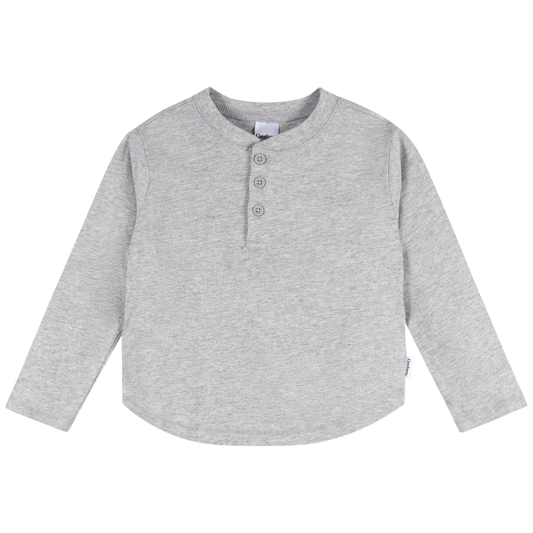 3-Pack Infant & Toddler Boys Black/White/Grey Long Sleeve Shirts Tops Gerber® 