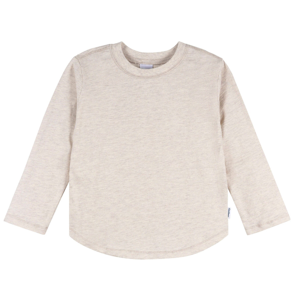 3-Pack Infant & Toddler Boys Green/Brown/Oatmeal Long Sleeve Shirts Tops Gerber® 