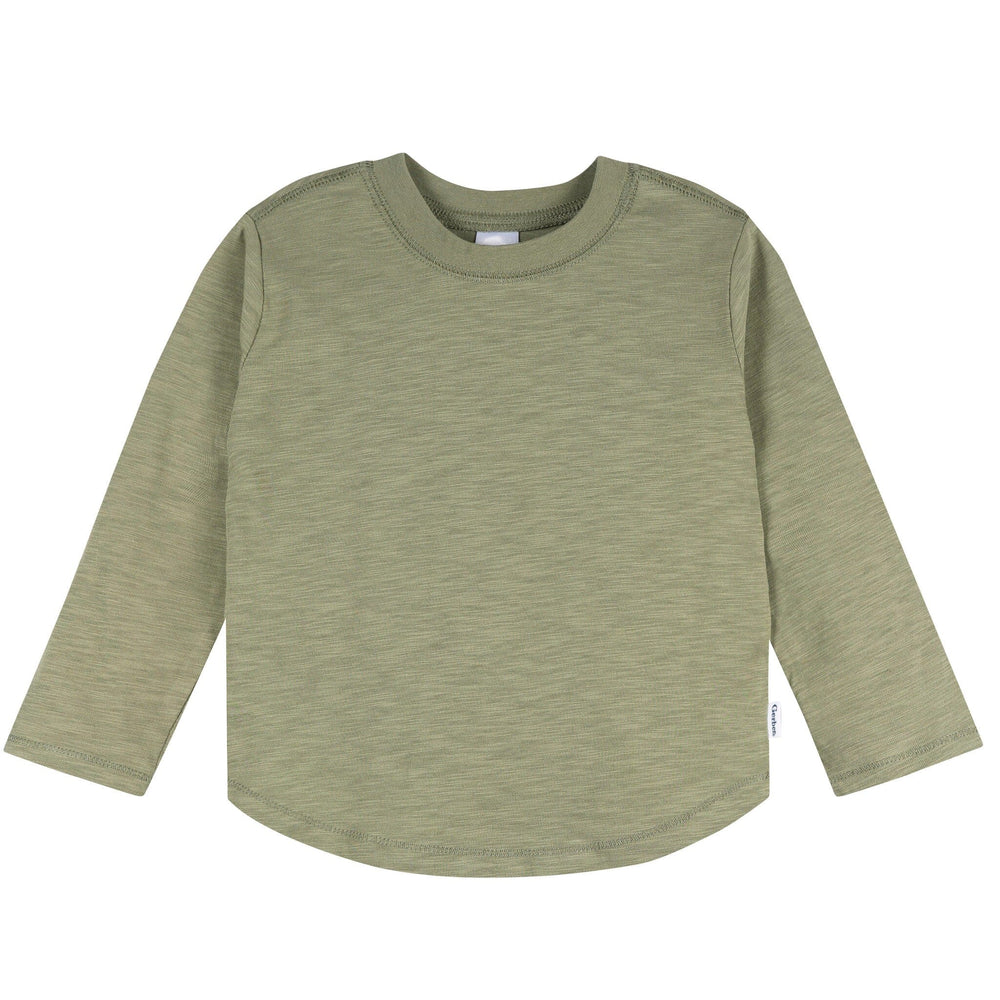 3-Pack Infant & Toddler Boys Green/Brown/Blue Long Sleeve Shirts Tops Gerber® 