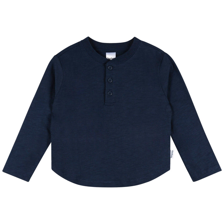 3-Pack Infant & Toddler Boys Green/Brown/Blue Long Sleeve Shirts Tops Gerber® 