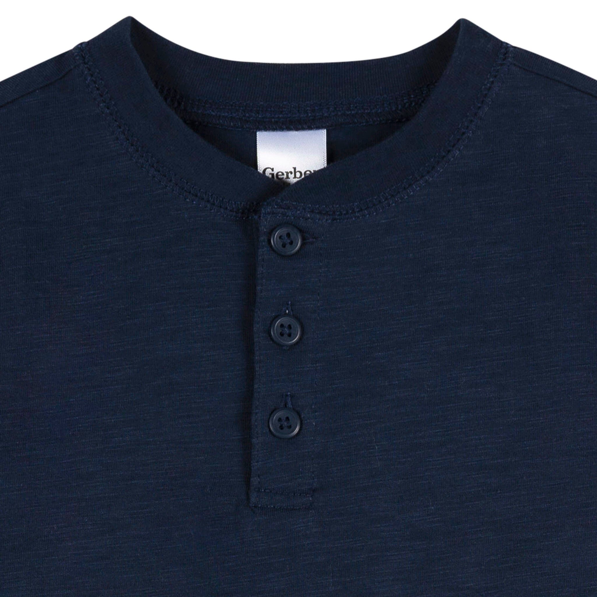 3-Pack Infant & Toddler Boys Green/Brown/Blue Long Sleeve Shirts Tops Gerber® 