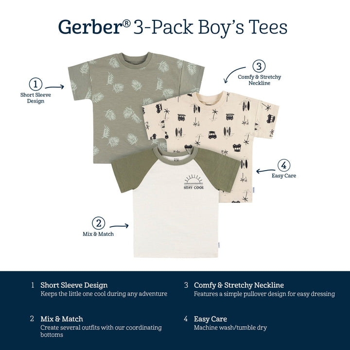 3-Pack Infant and Toddler Boys Stay Cool T-Shirts