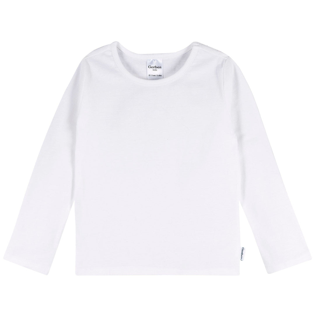 3-Pack Infant & Toddler Girls Black/White/Grey Long Sleeve Shirts Tops Gerber® 