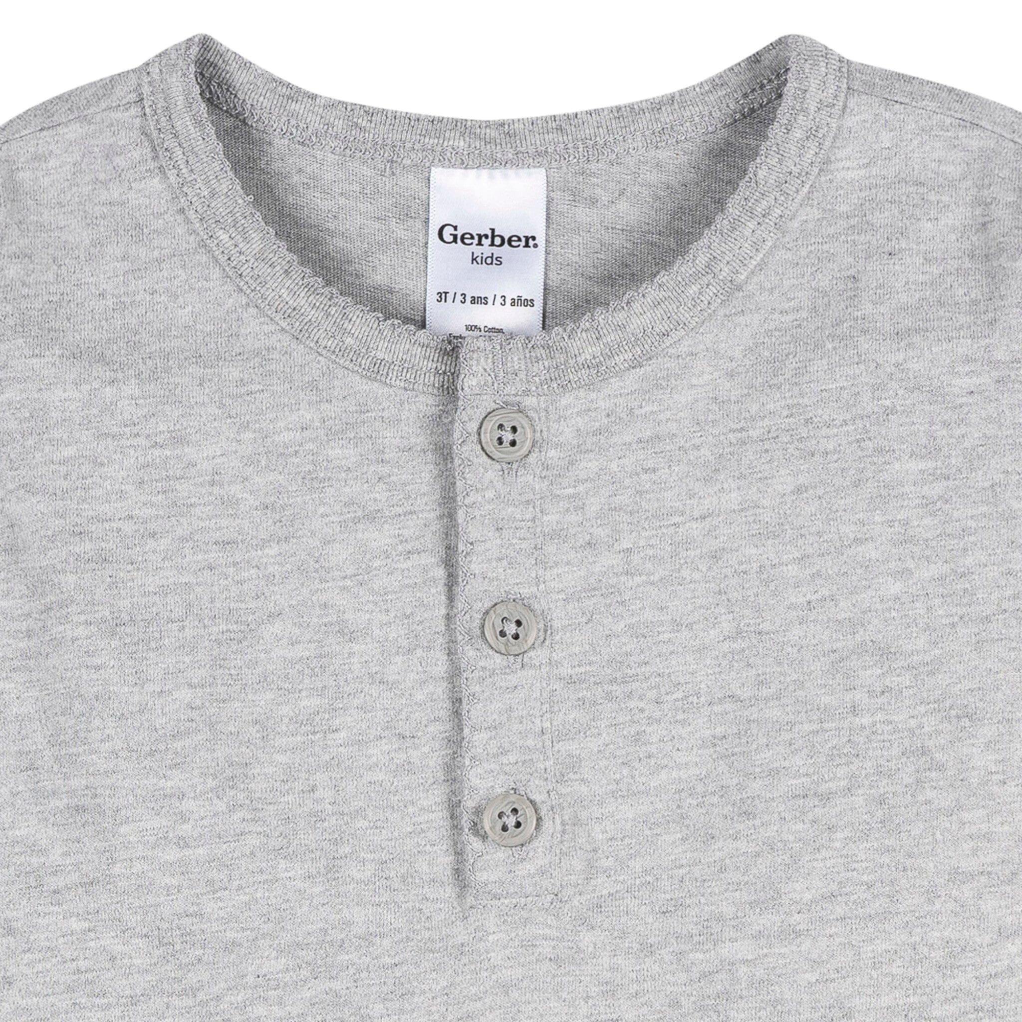3-Pack Infant & Toddler Girls Black/White/Grey Long Sleeve Shirts Tops Gerber® 