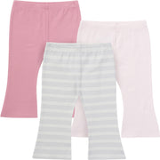 3-Pack Infant & Toddler Girls Gray and Pink Textured Flare Leggings bottoms Gerber® 