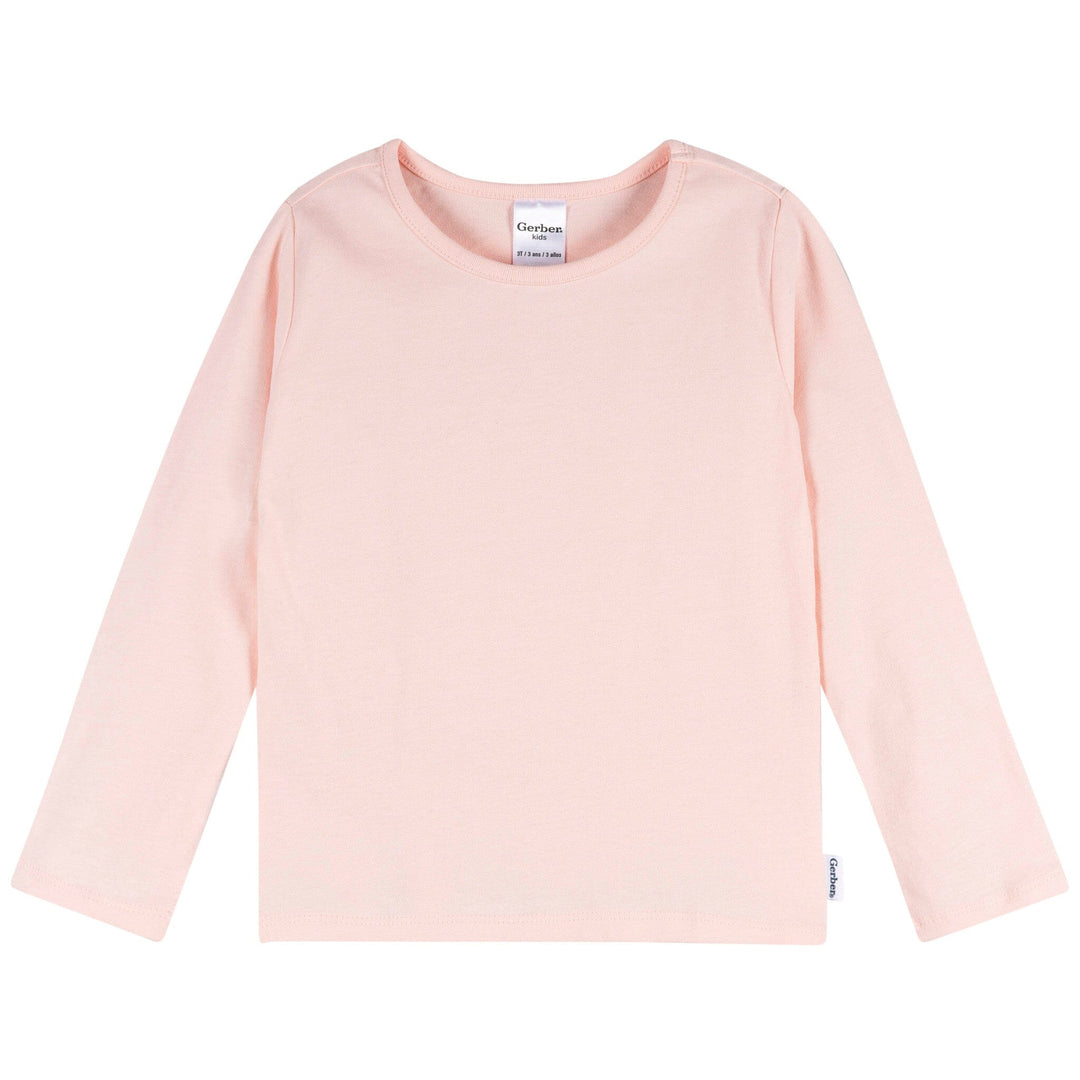 3-Pack Infant & Toddler Girls Green/Pink/Coral Long Sleeve Shirts Tops Gerber® 