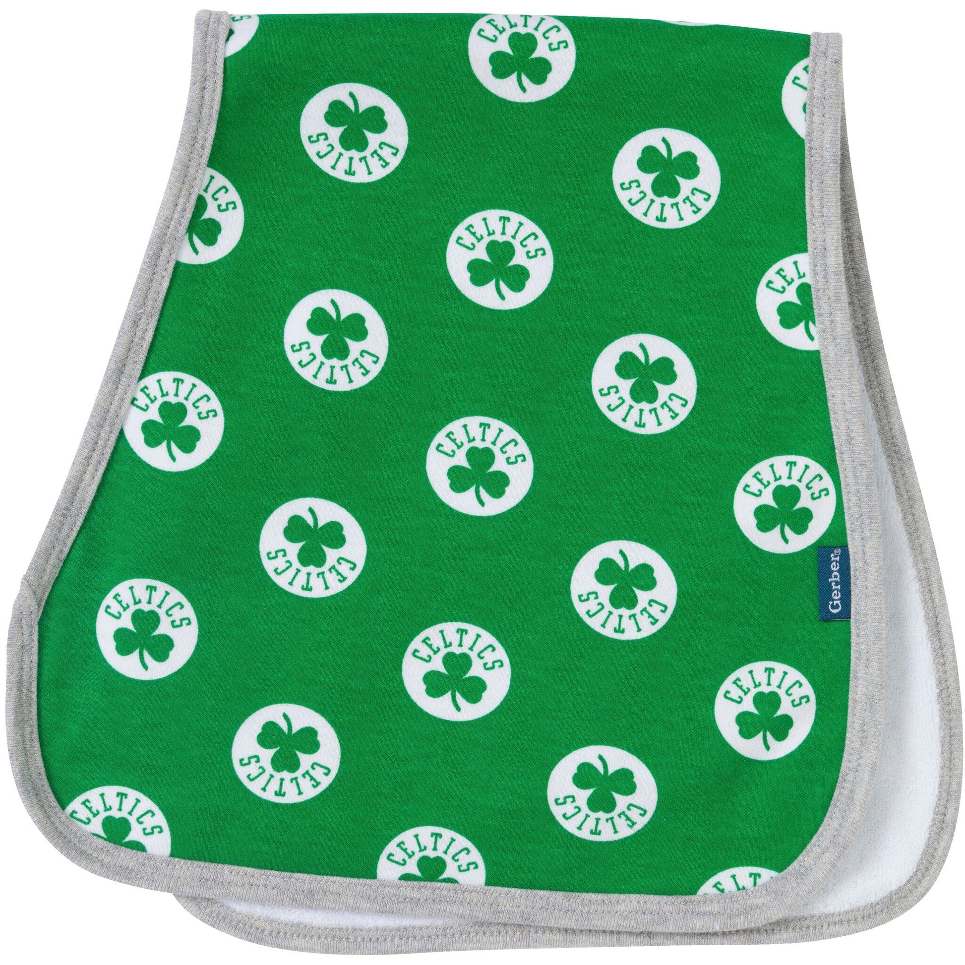 3-Piece Baby Neutral Boston Celtics Bandana Bib and Burp Cloth Set Accessories Gerber® 
