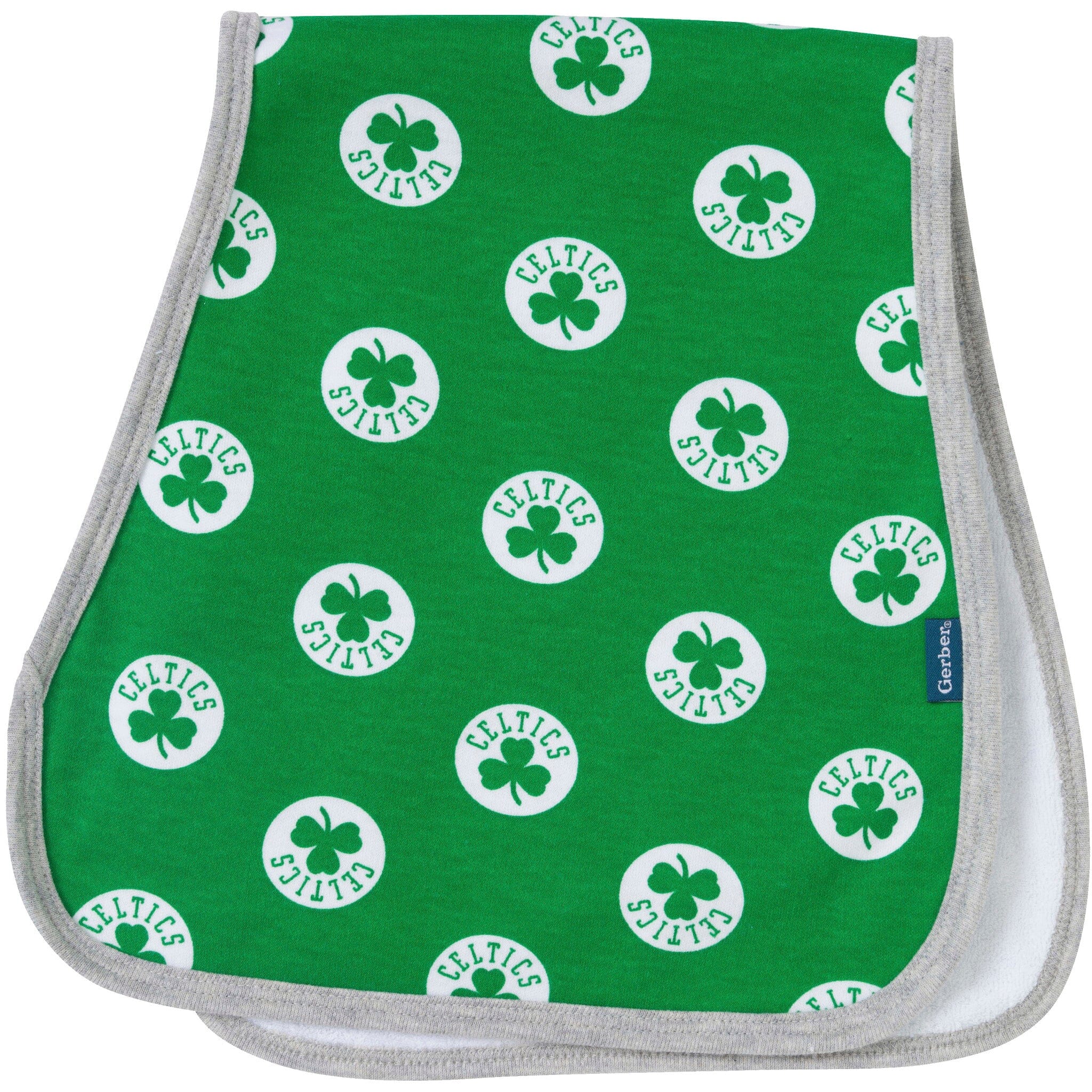 3-Piece Baby Neutral Boston Celtics Bandana Bib and Burp Cloth Set Accessories Gerber® 