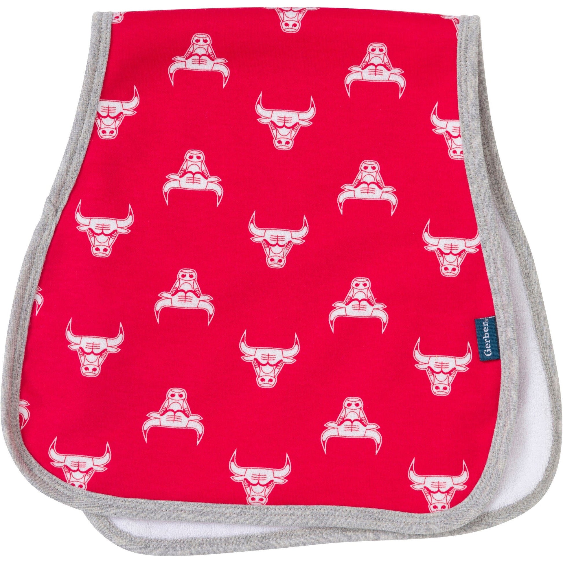 3-Piece Baby Neutral Chicago Bulls Bandana Bib and Burp Cloth Set Accessories Gerber® 