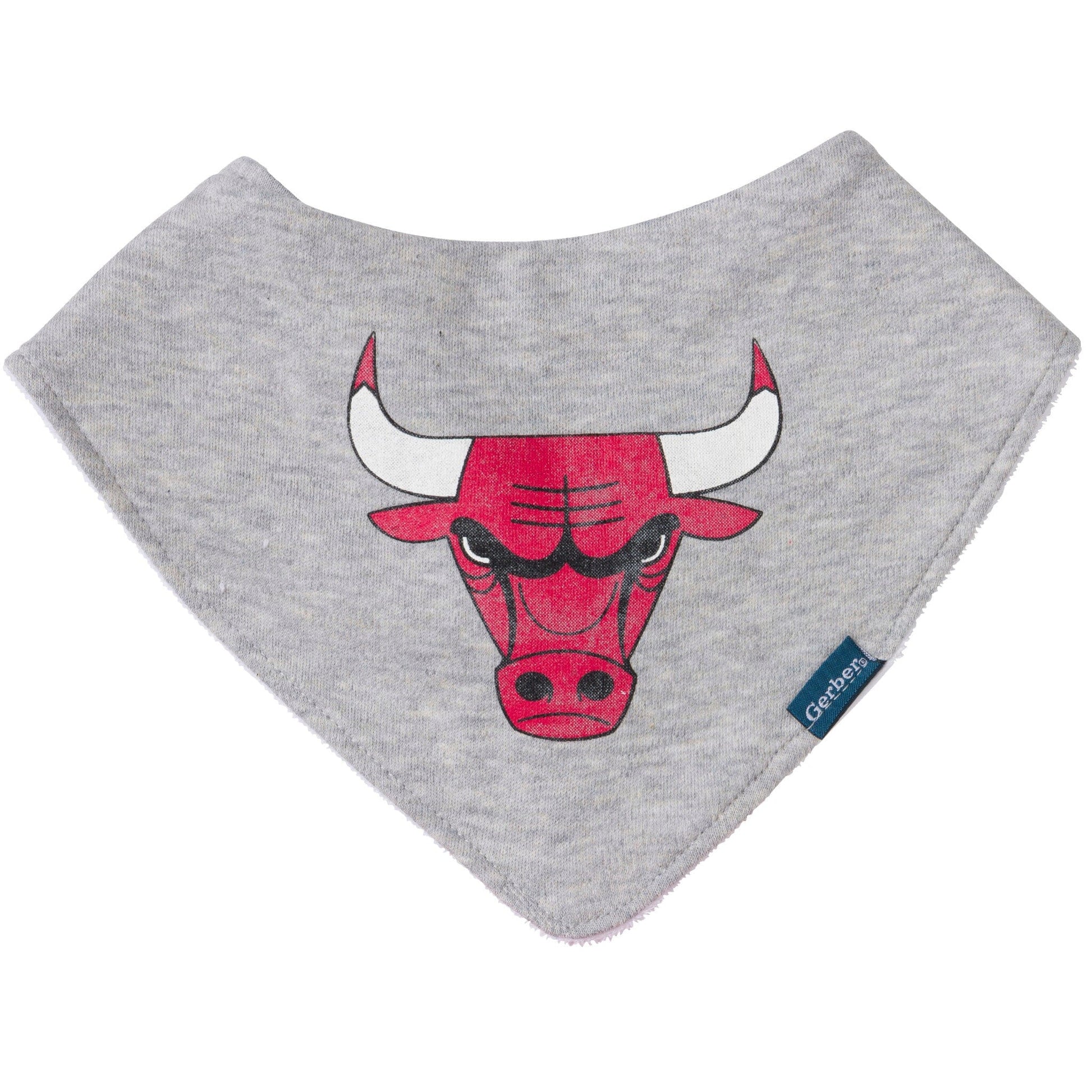 3-Piece Baby Neutral Chicago Bulls Bandana Bib and Burp Cloth Set Accessories Gerber® 