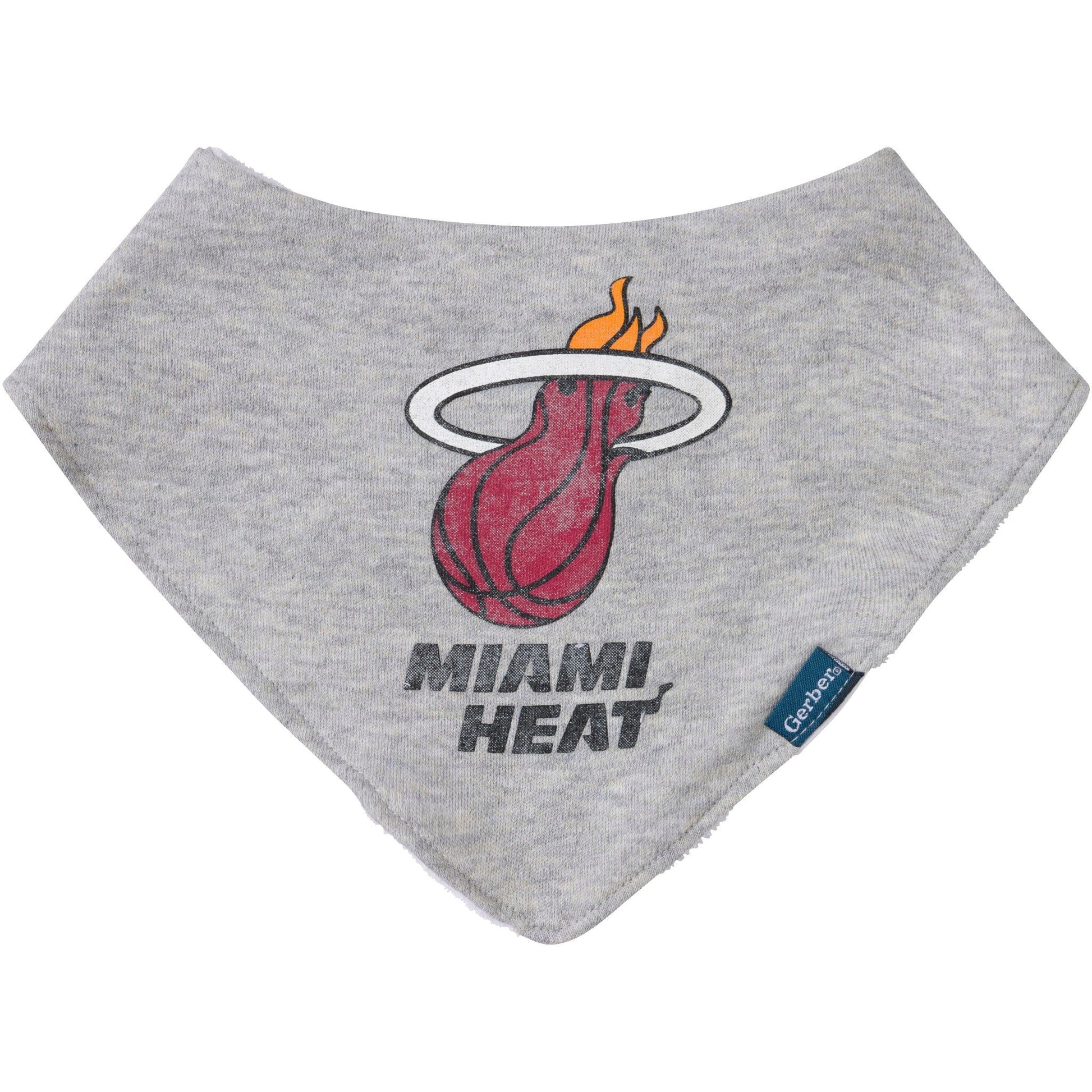 3-Piece Baby Neutral Miami Heat Bandana Bib and Burp Cloth Set Accessories Gerber® 