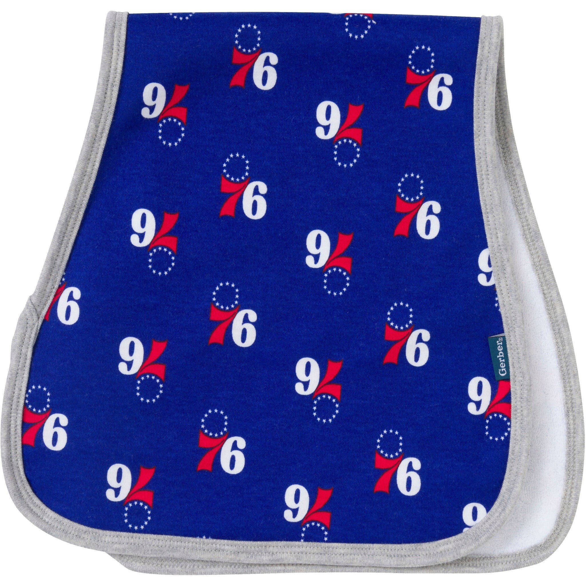 3-Piece Baby Neutral Philadelphia Sixers Bandana Bib and Burp Cloth Set Accessories Gerber® 